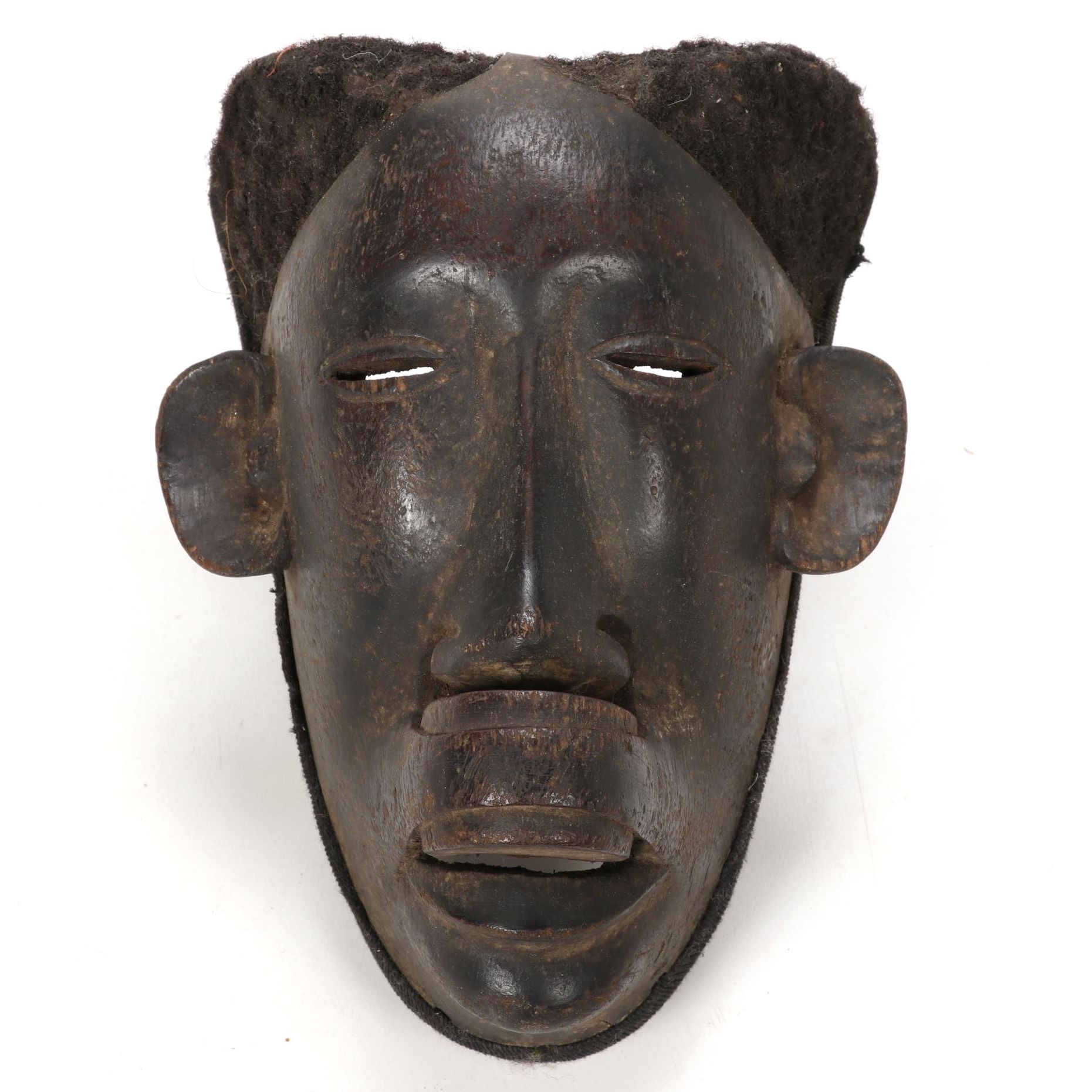 Makonde Style Mask Featuring Depiction of Top Lip Plate, East Africa