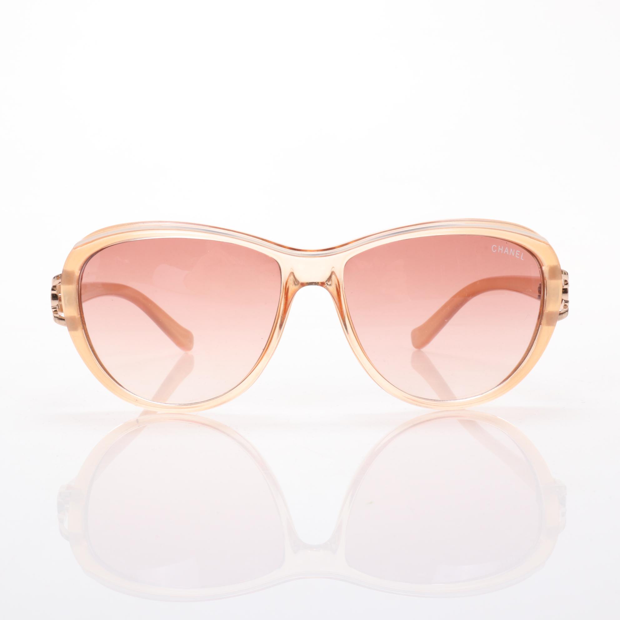 Chanel CC Modified Cat Eye Sunglasses in Blush Pink with Case