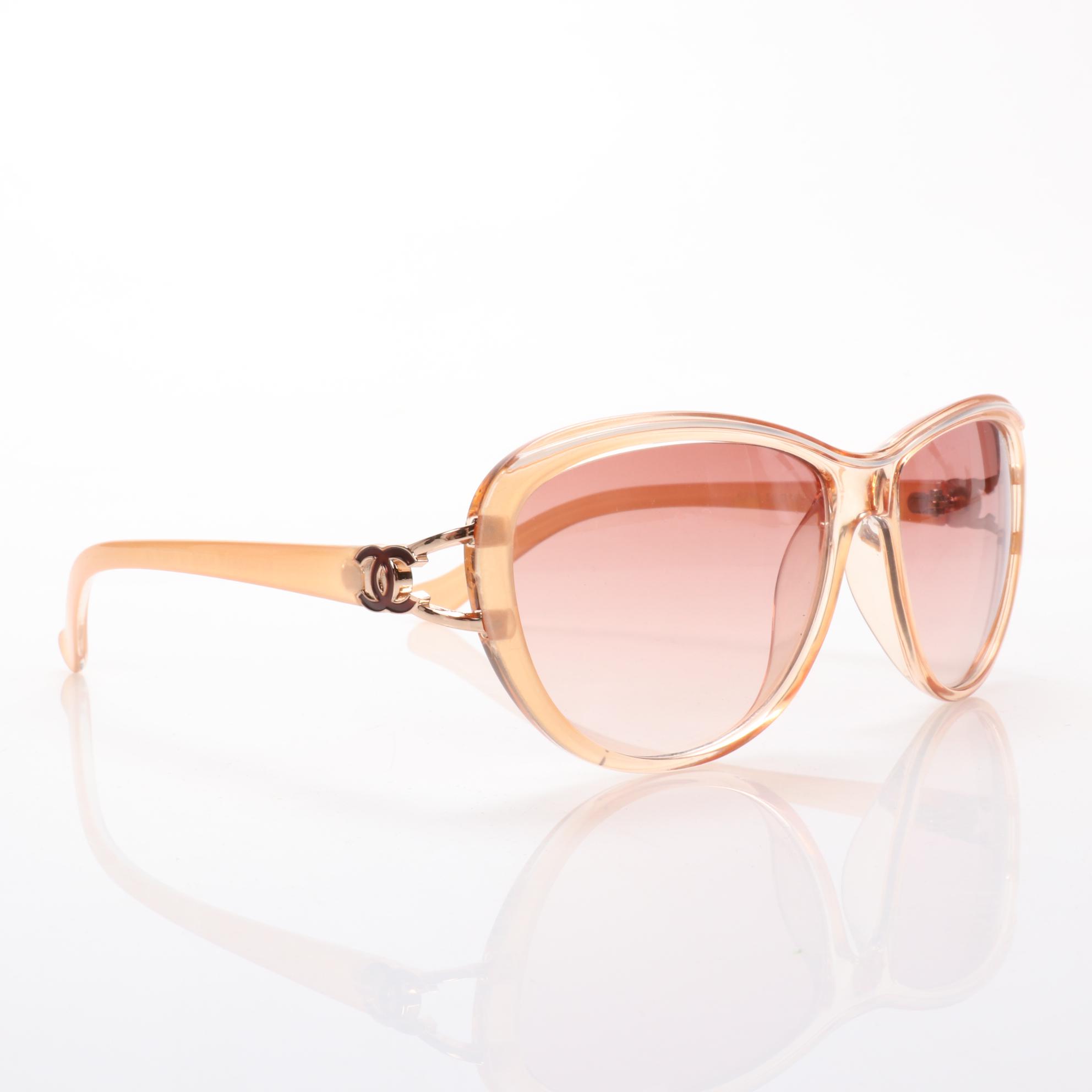 Chanel CC Modified Cat Eye Sunglasses in Blush Pink with Case