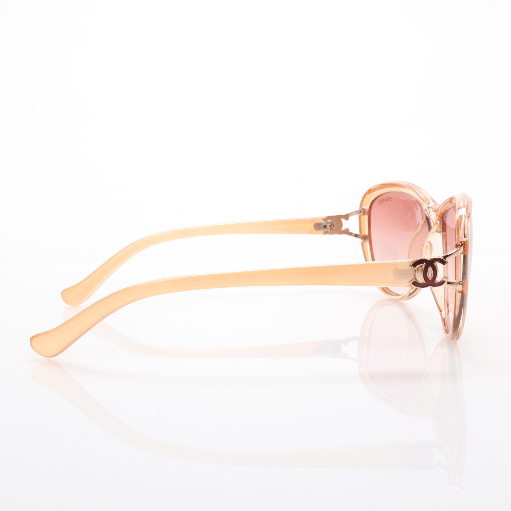 Chanel CC Modified Cat Eye Sunglasses in Blush Pink with Case