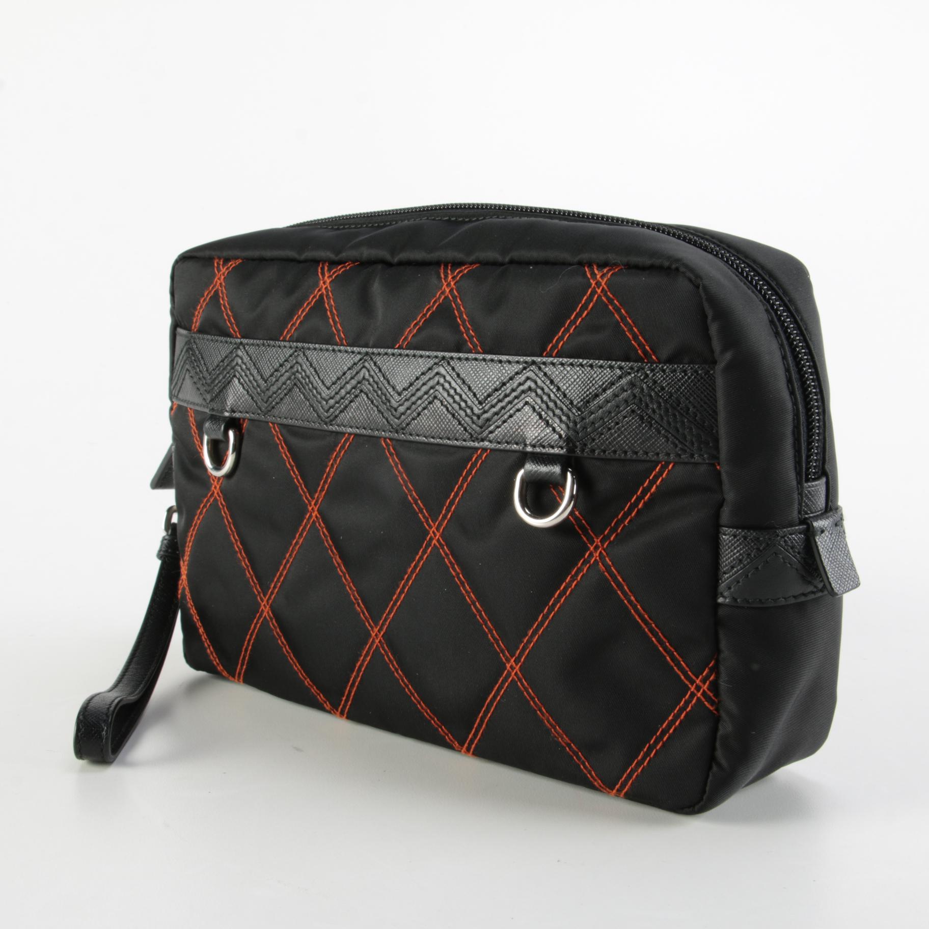 Prada Impunto Quilted Tessuto Nylon Wristlet Pouch