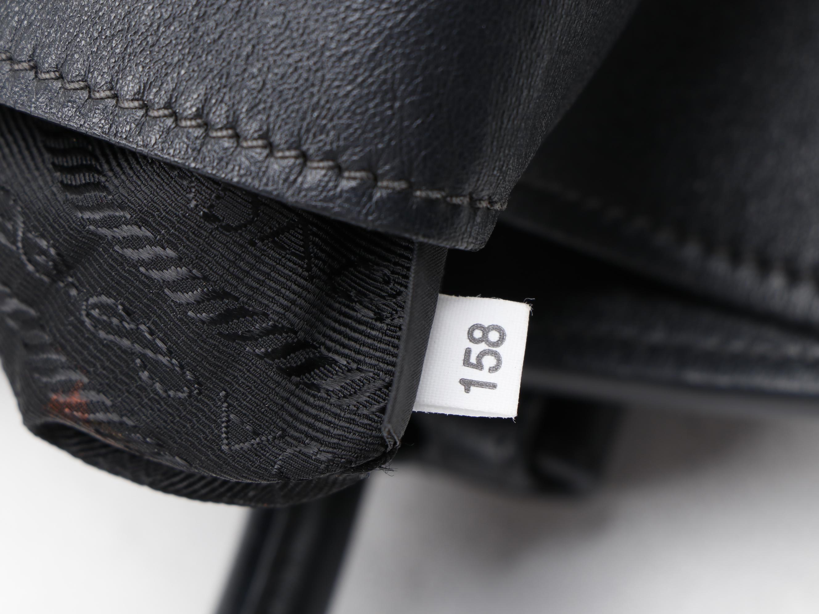 Prada Front Pocket Wing Black Leather Two-Way Tote