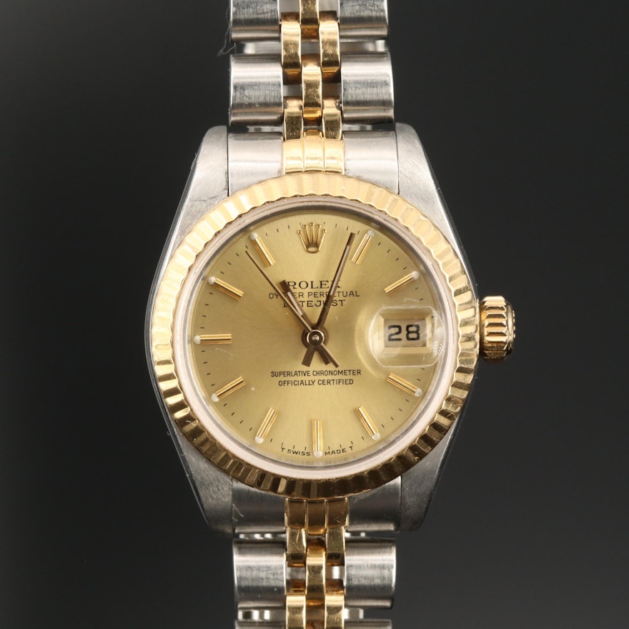 1987 Rolex Datejust 18K Gold and Stainless Steel Automatic Wristwatch