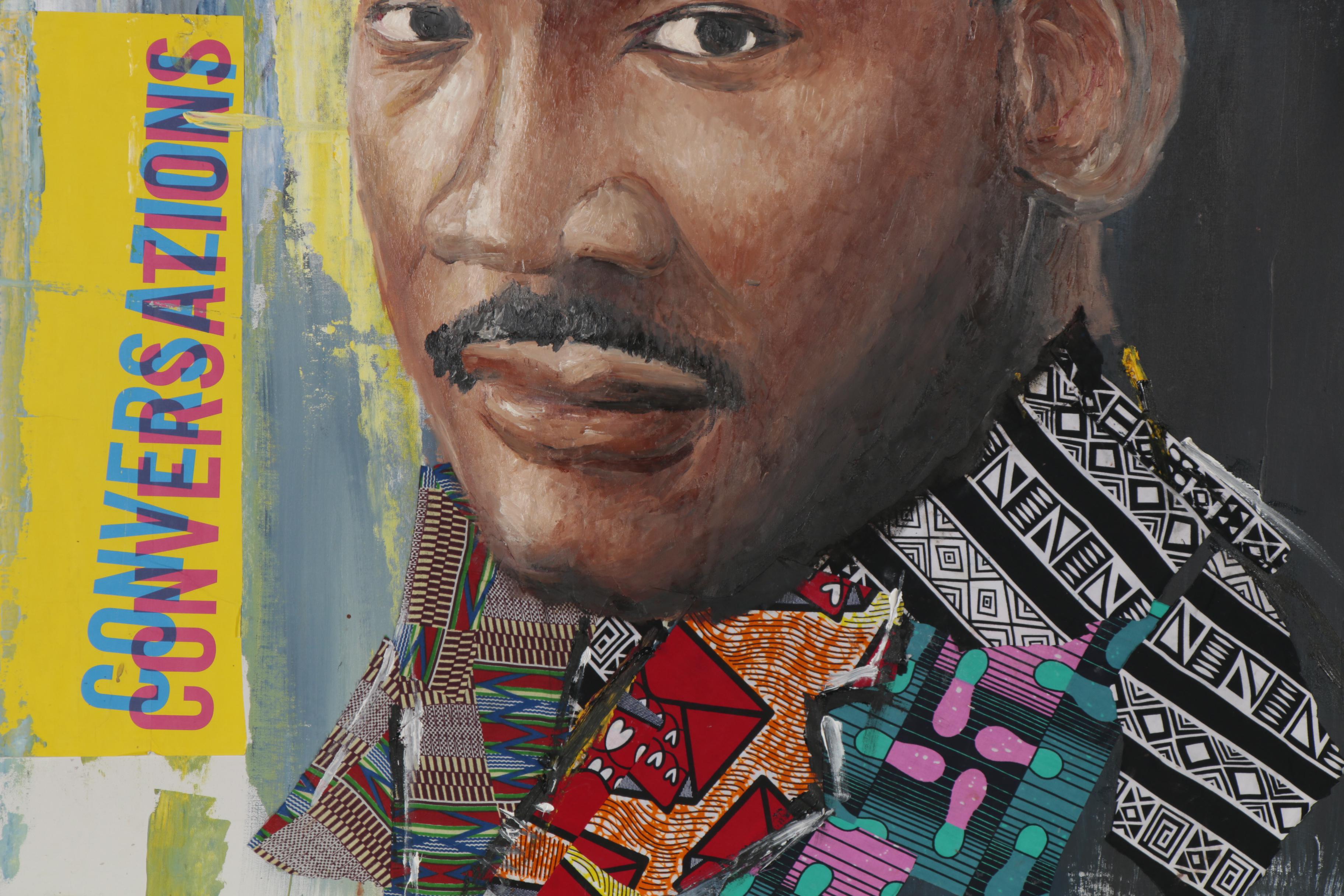 Stephen Aifegha Mixed Media Painting "Martin Luther King," 2020