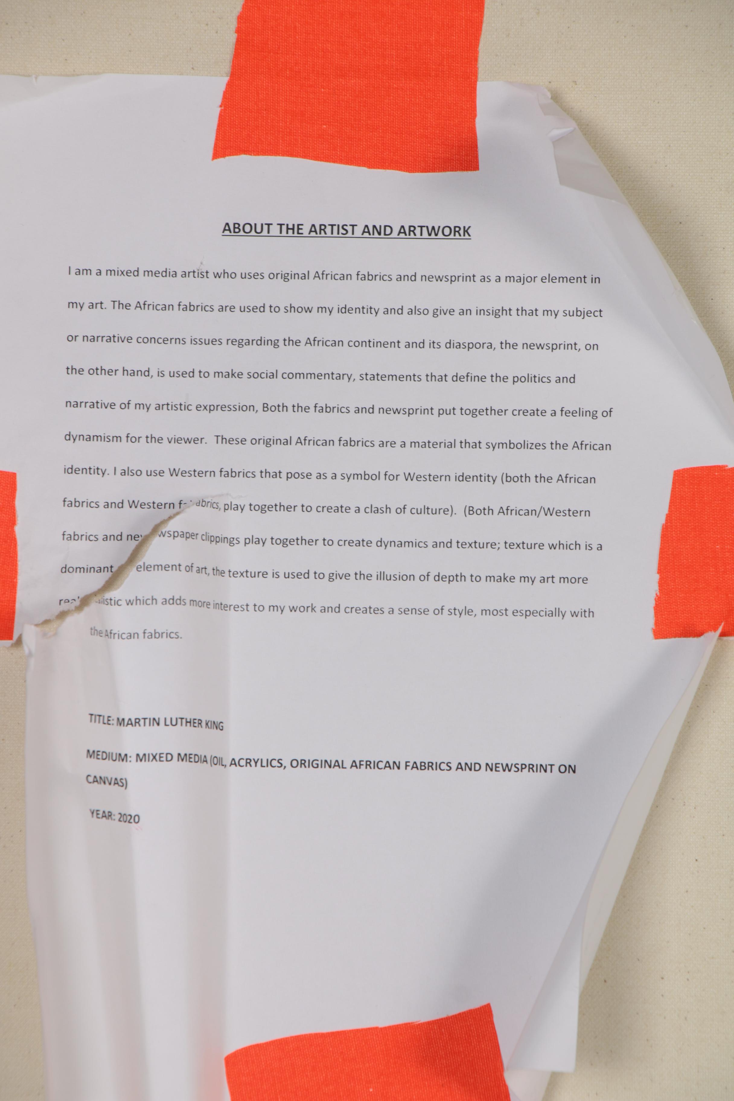 Stephen Aifegha Mixed Media Painting "Martin Luther King," 2020