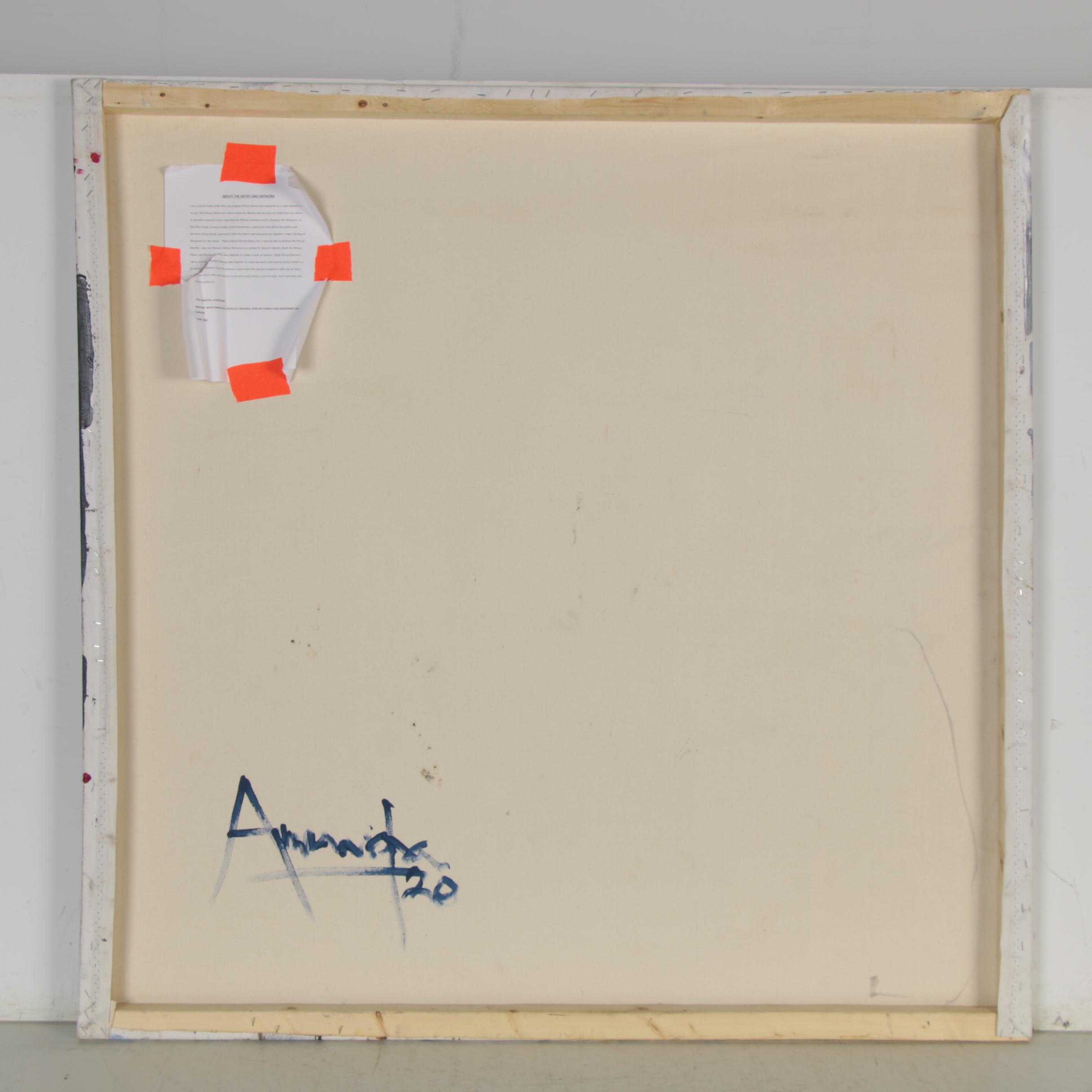 Stephen Aifegha Mixed Media Painting "Martin Luther King," 2020