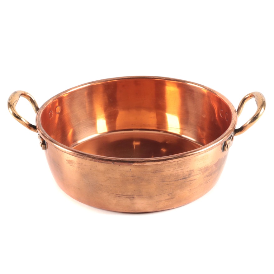 Double Handled Copper Pan, Late 19th to Early 20th Century