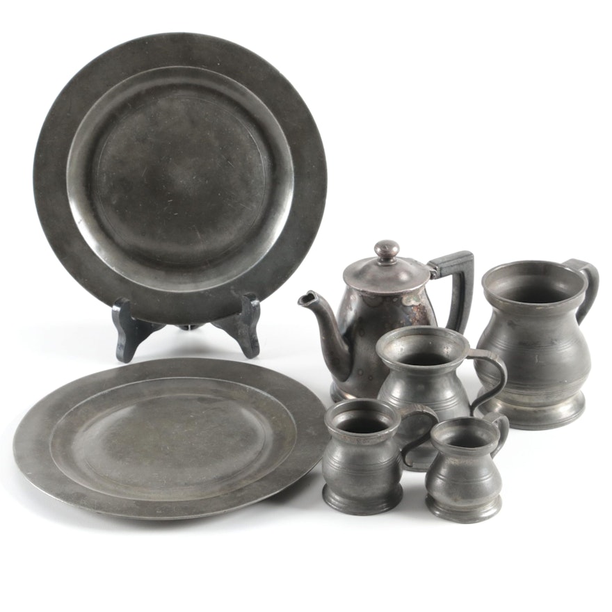 English Pewter Measurers and Other Pewter Tableware