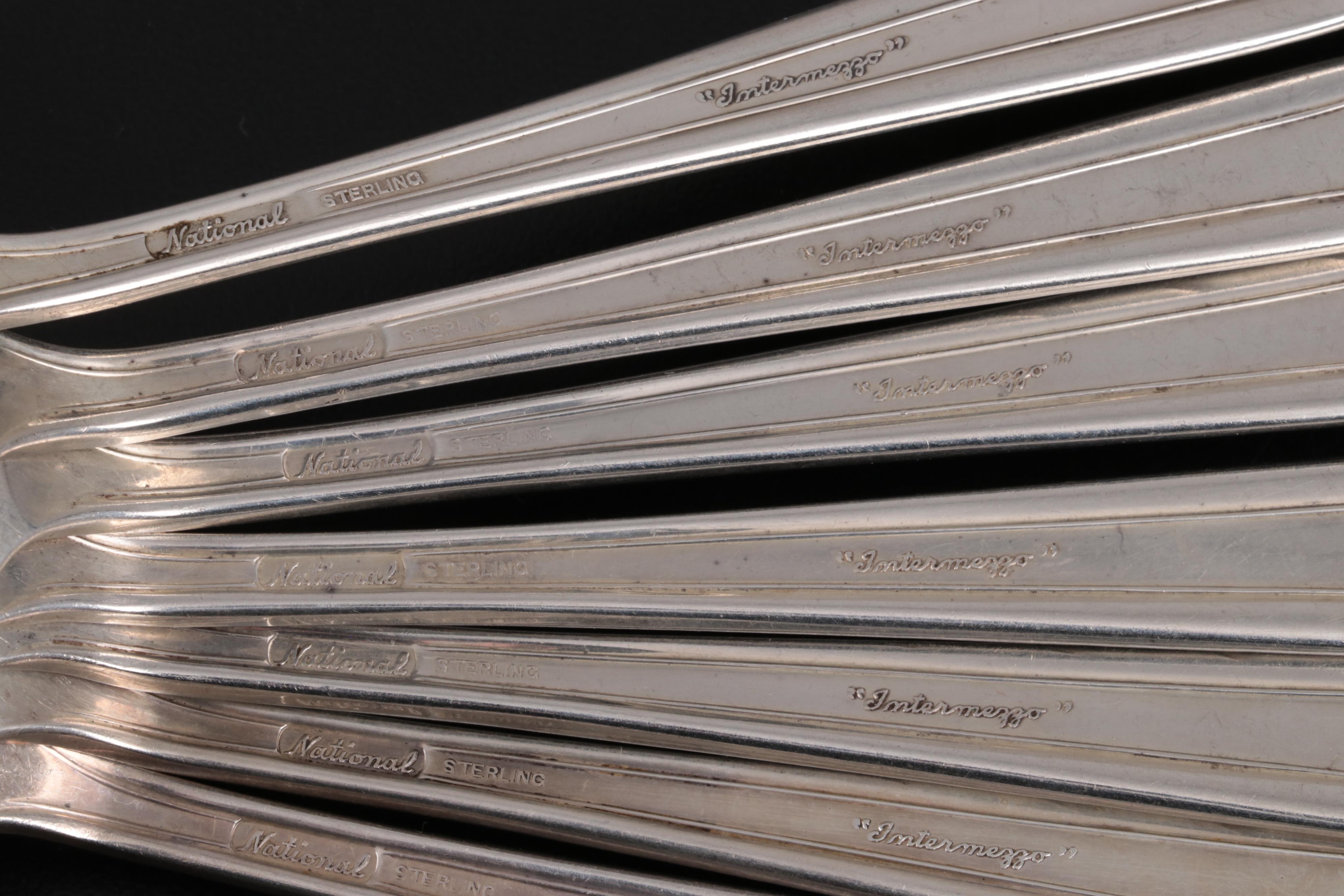 National Silver Co. "Intermezzo" Sterling Silver Flatware and Serving Utensils