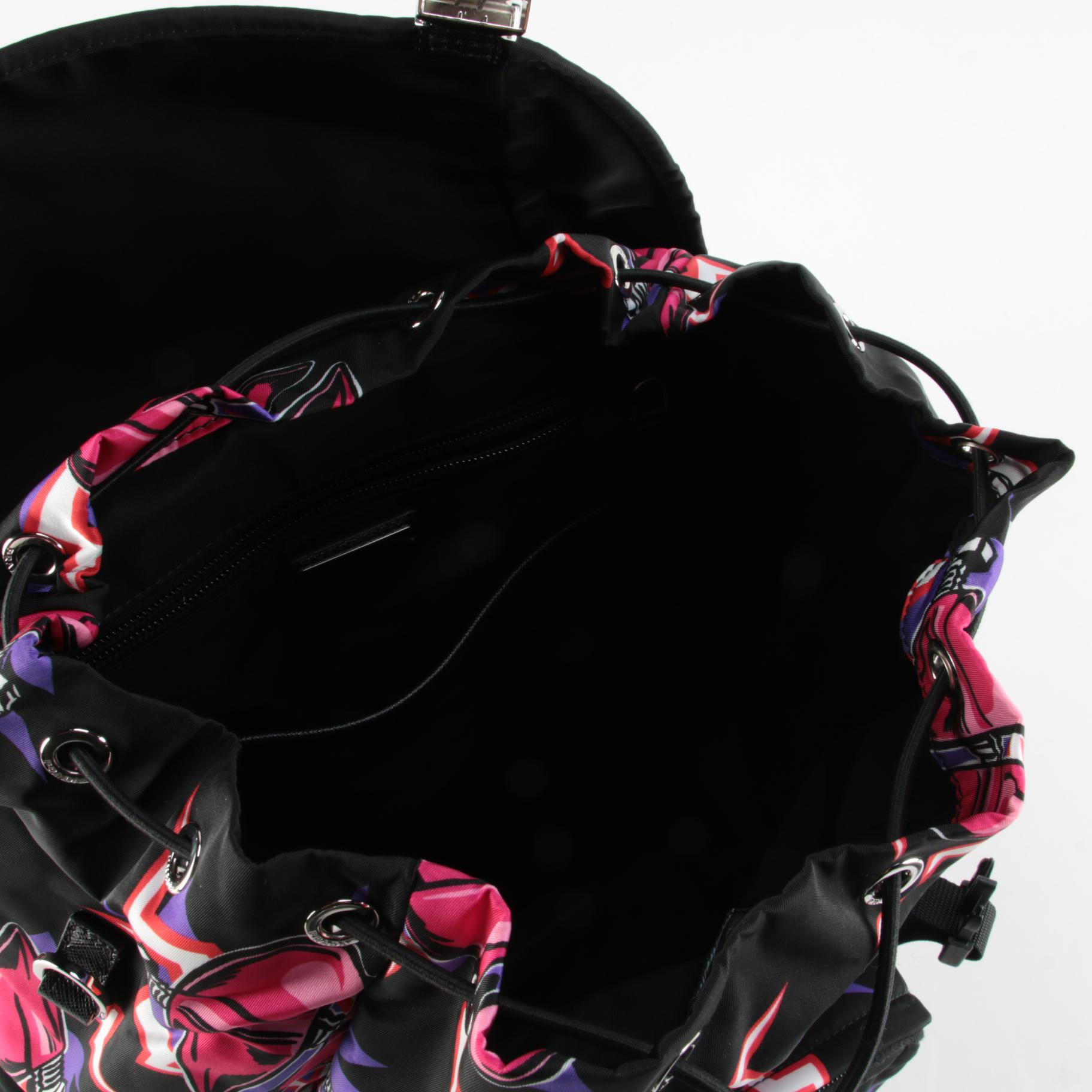 Prada x Universal Studios Frankenstein Drawstring Backpack in Printed Tessuto