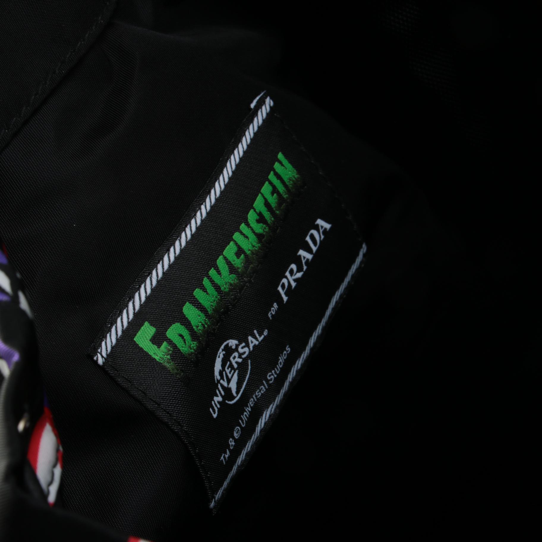 Prada x Universal Studios Frankenstein Drawstring Backpack in Printed Tessuto
