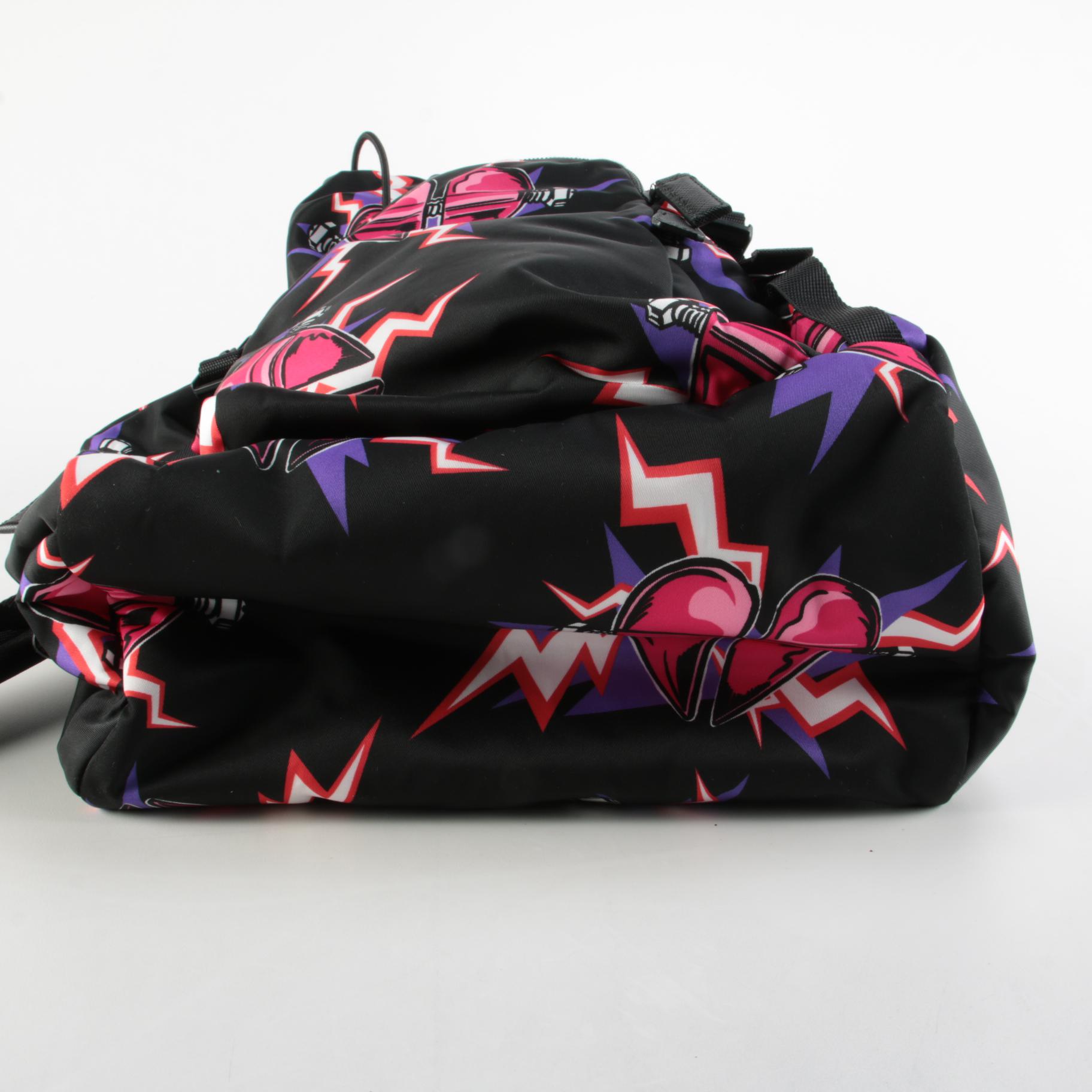 Prada x Universal Studios Frankenstein Drawstring Backpack in Printed Tessuto