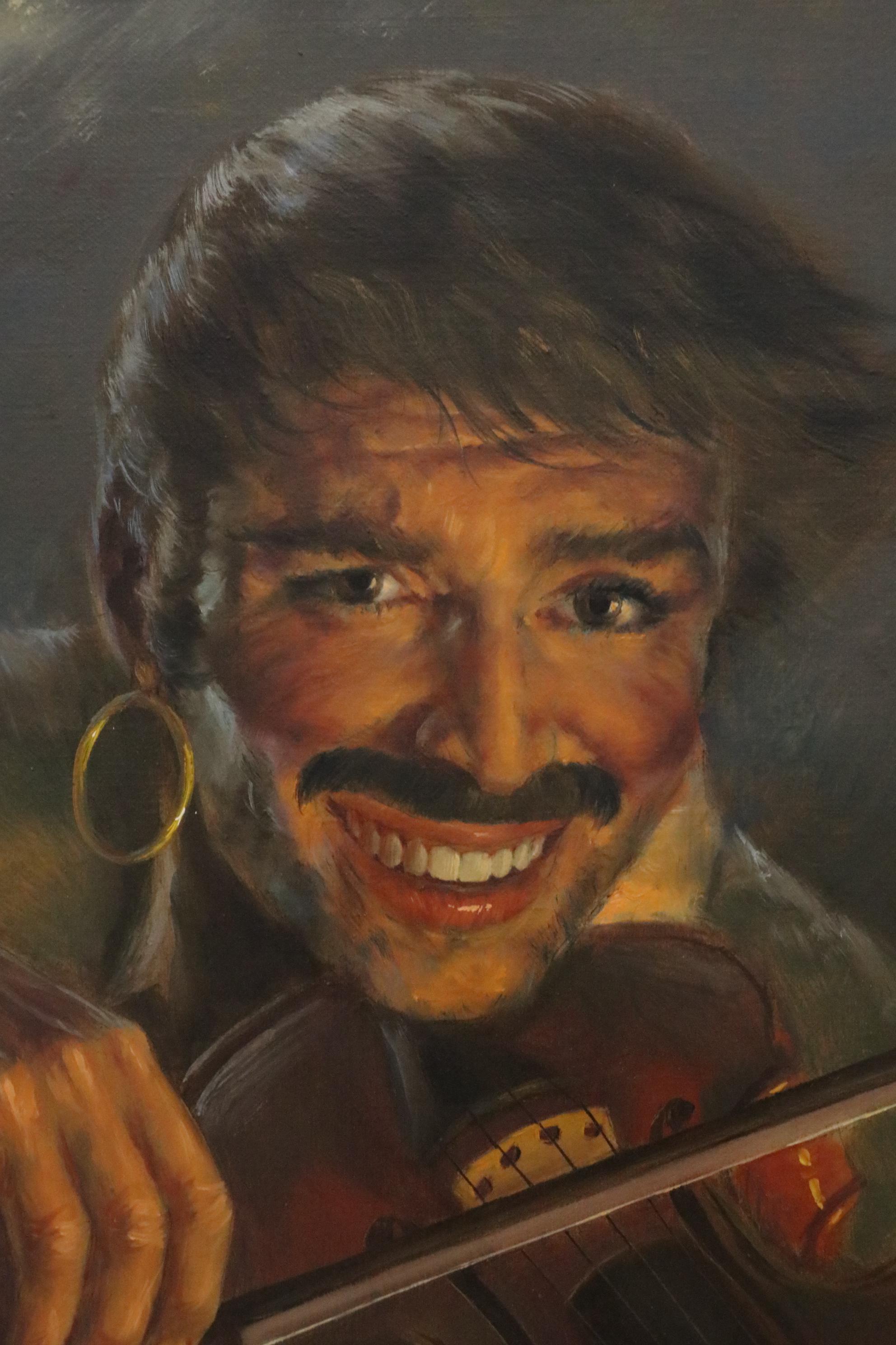 M. Laszlo Oil Painting of a Violinist, Late 20th Century