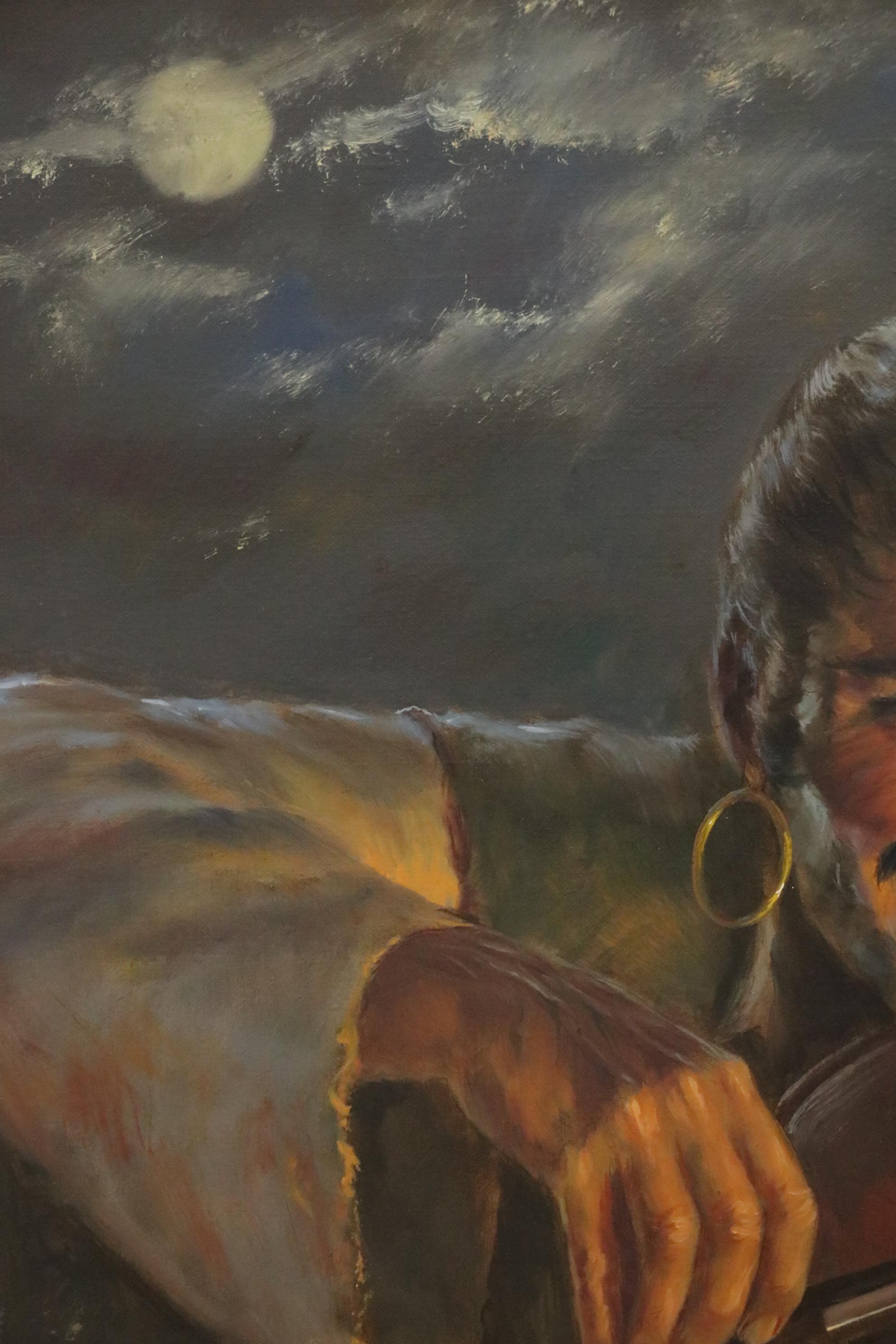 M. Laszlo Oil Painting of a Violinist, Late 20th Century