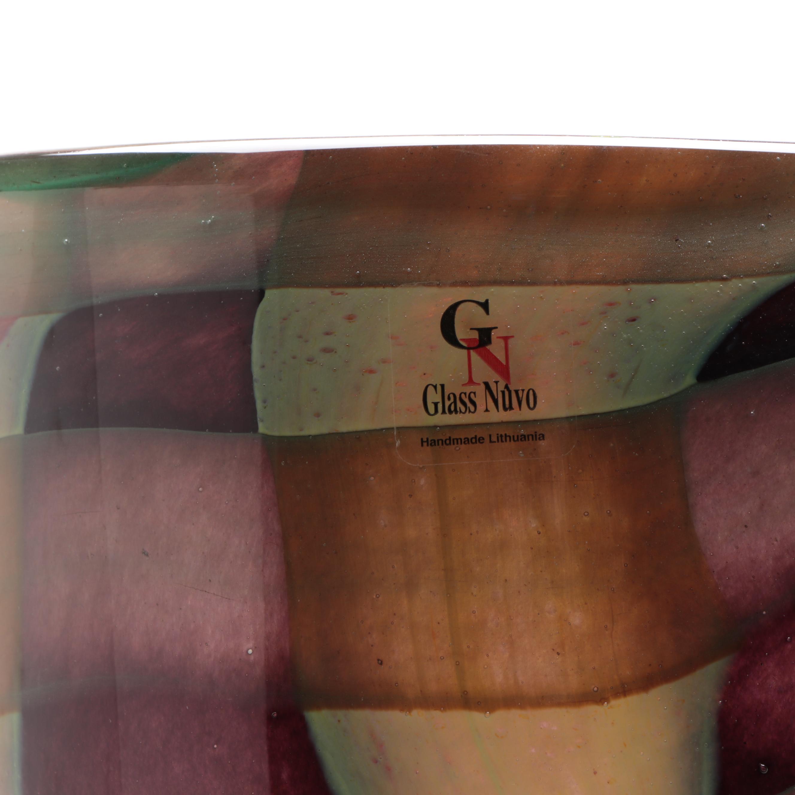 Signed Glass Nuvo Lithuanian Art Glass Vase, 21st Century