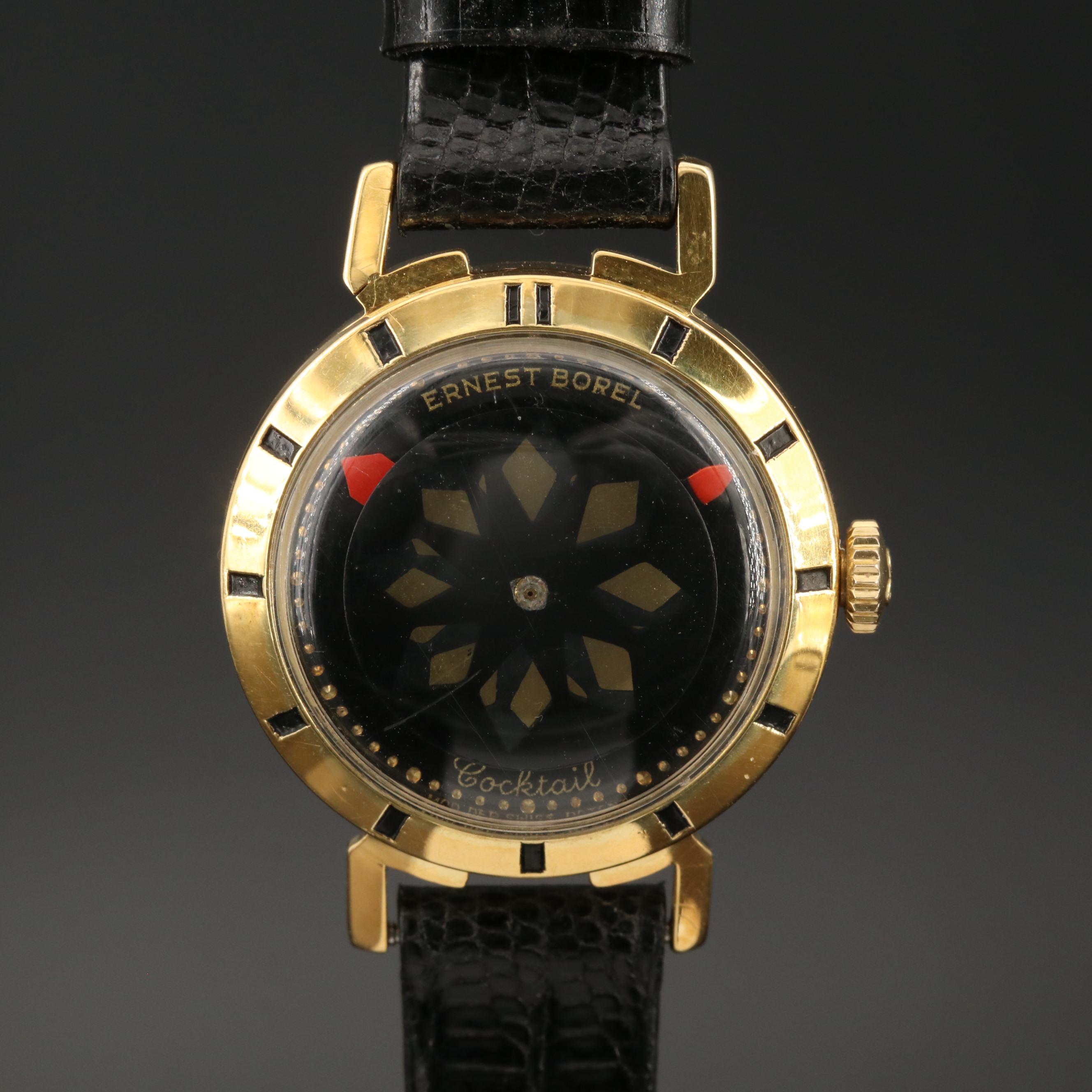 Vintage Ernest Borel Cocktail Gold Tone Stem Wind Watch