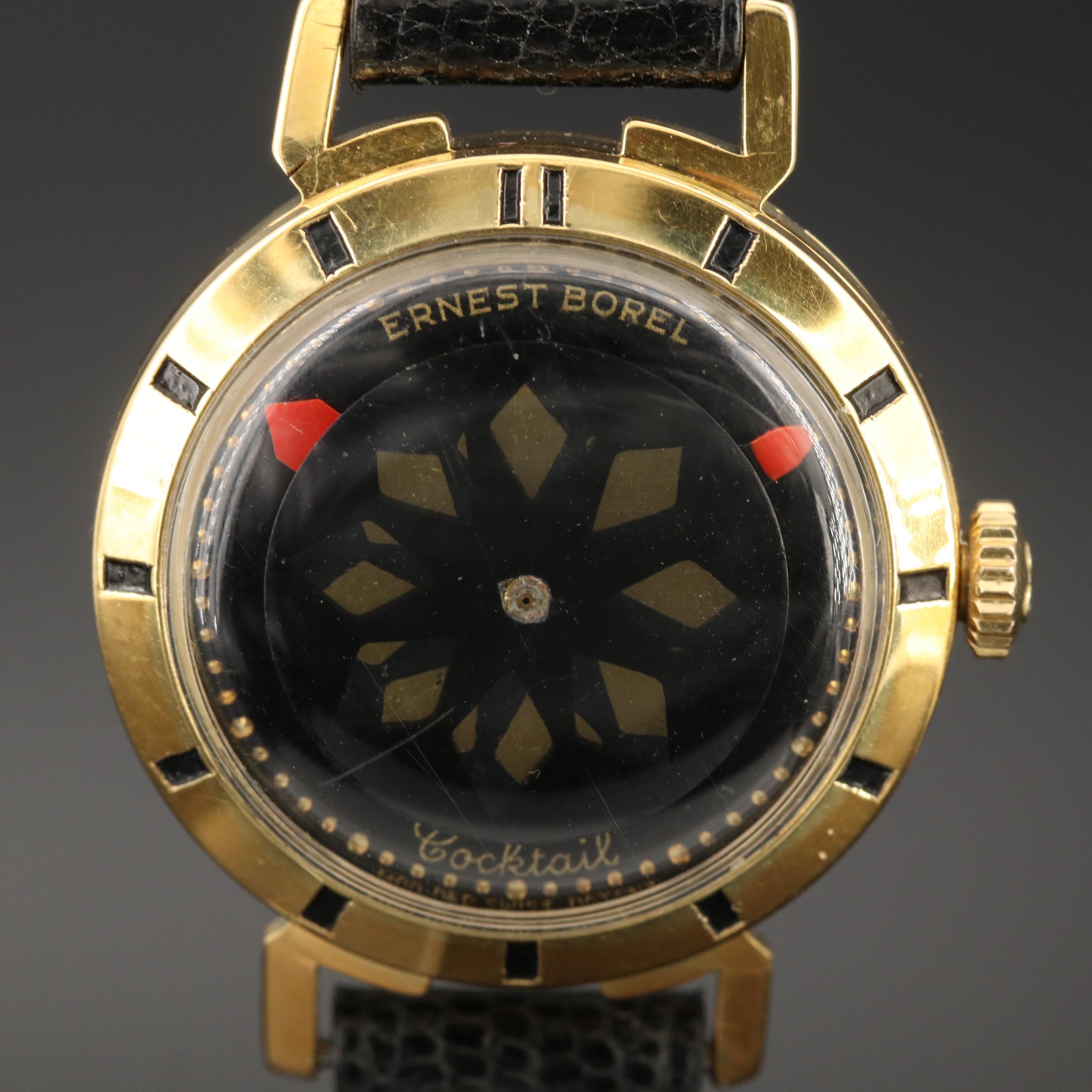 Vintage Ernest Borel Cocktail Gold Tone Stem Wind Watch