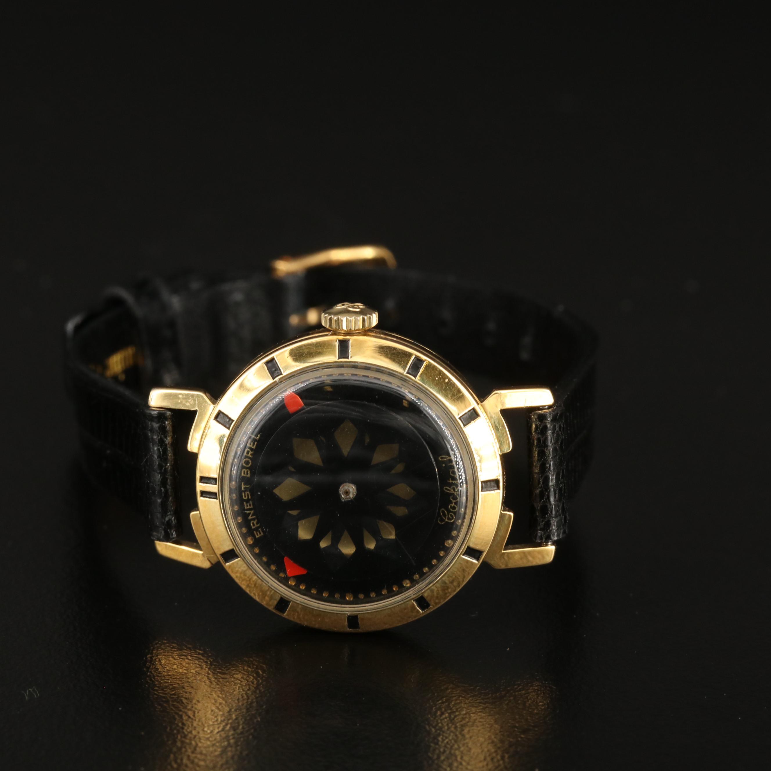 Vintage Ernest Borel Cocktail Gold Tone Stem Wind Watch
