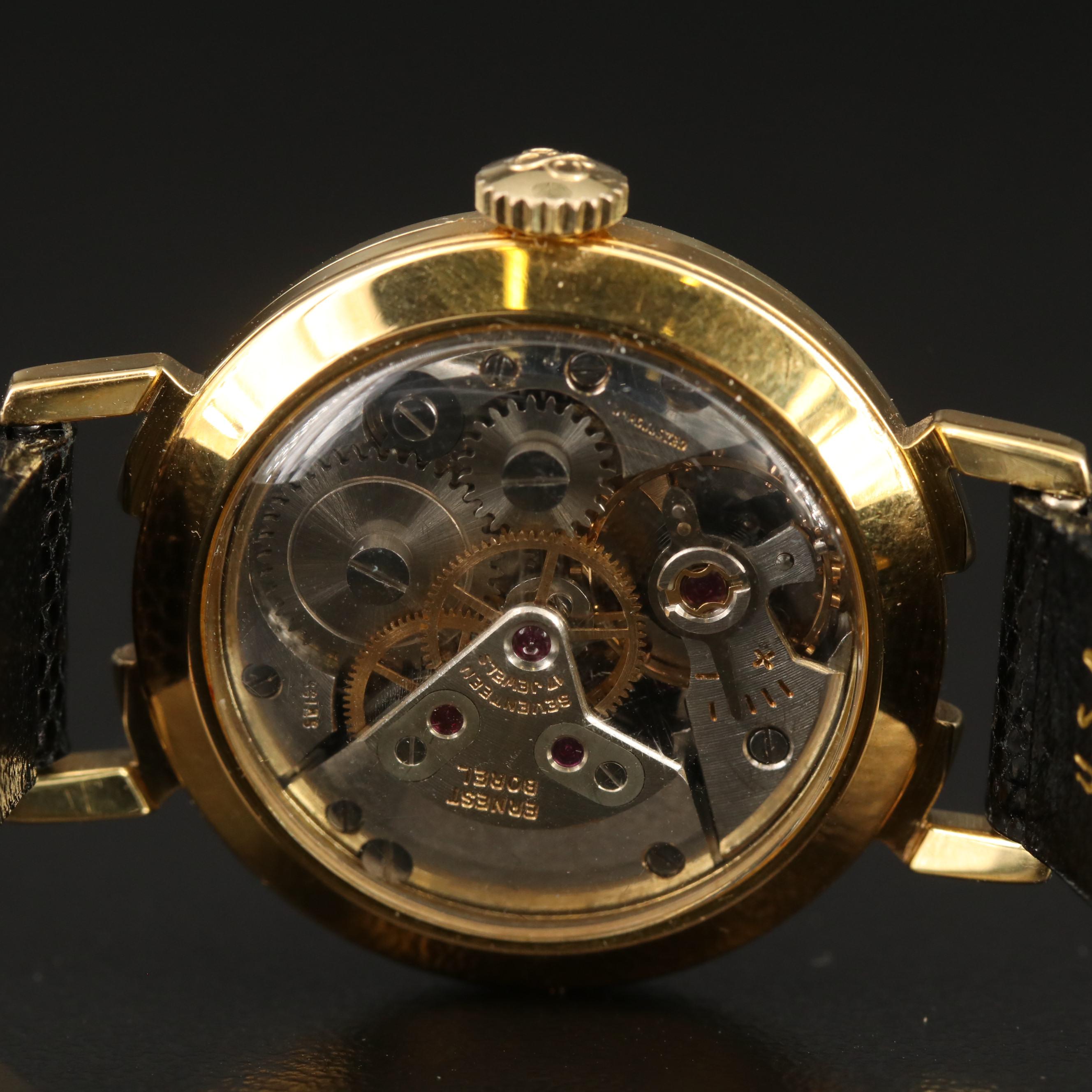 Vintage Ernest Borel Cocktail Gold Tone Stem Wind Watch