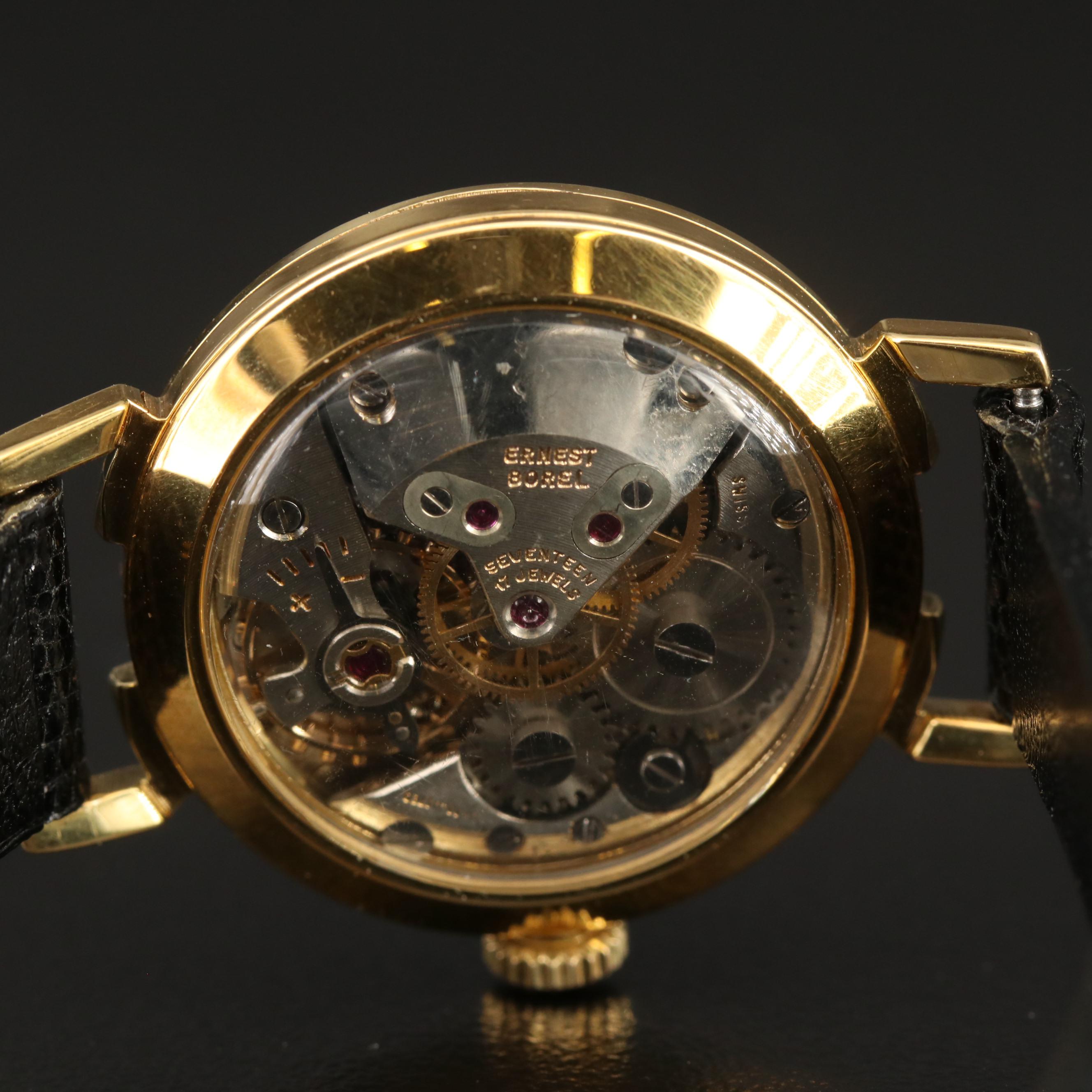 Vintage Ernest Borel Cocktail Gold Tone Stem Wind Watch