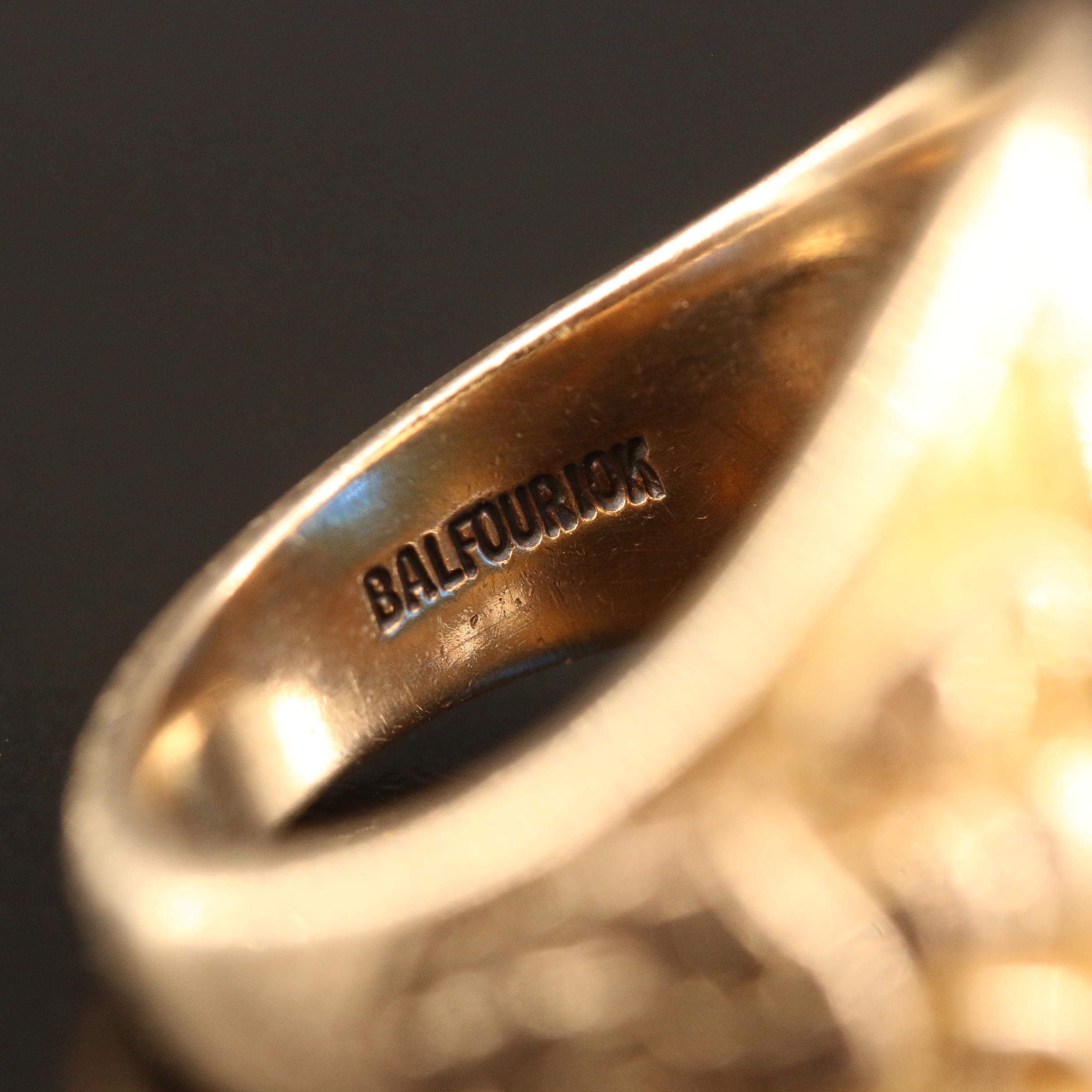 1960s Balfour 10K Spinel High School Class Ring