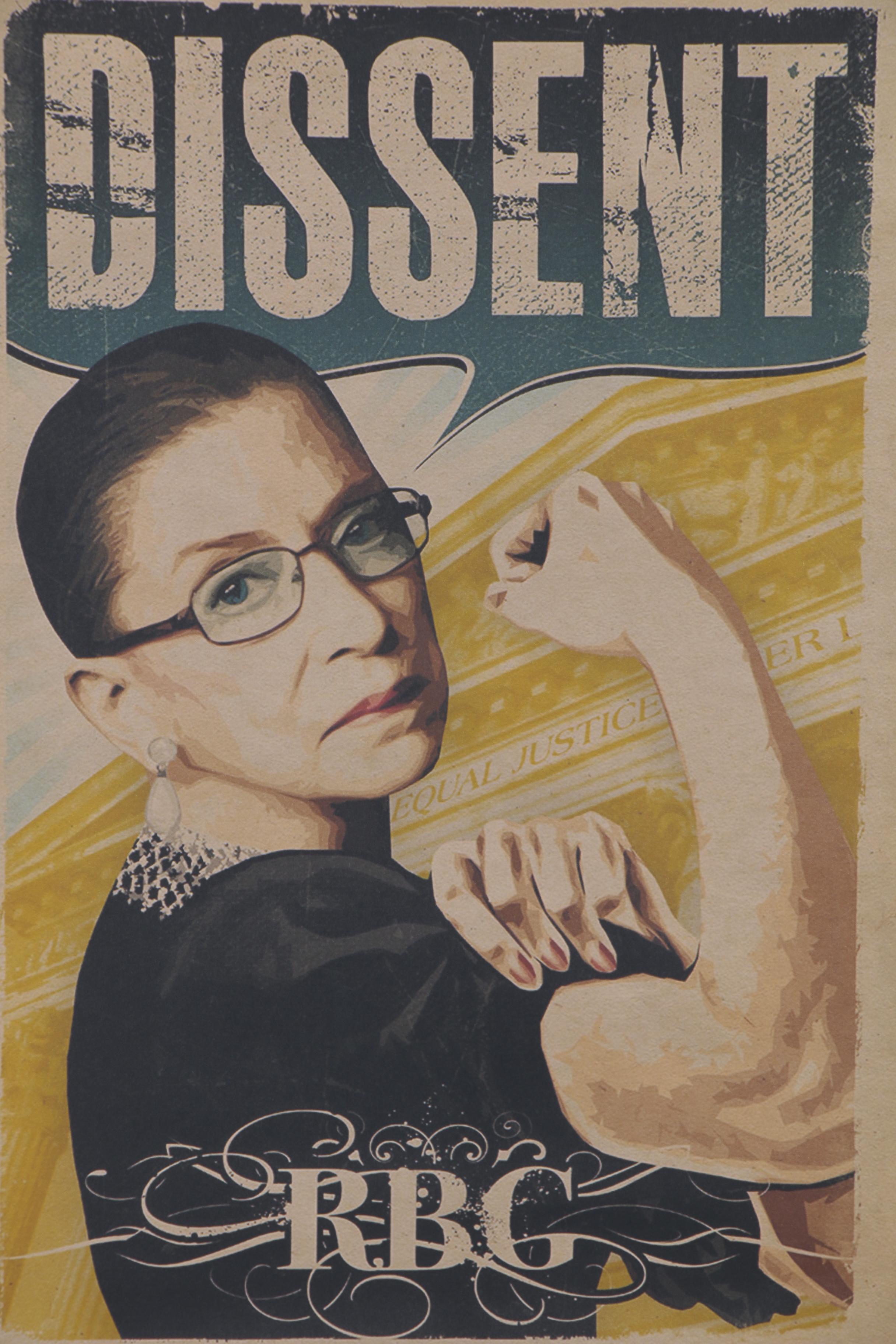 Giclée of Ruth Bader Ginsburg as Rosie the Riveter "Dissent," 21st Century