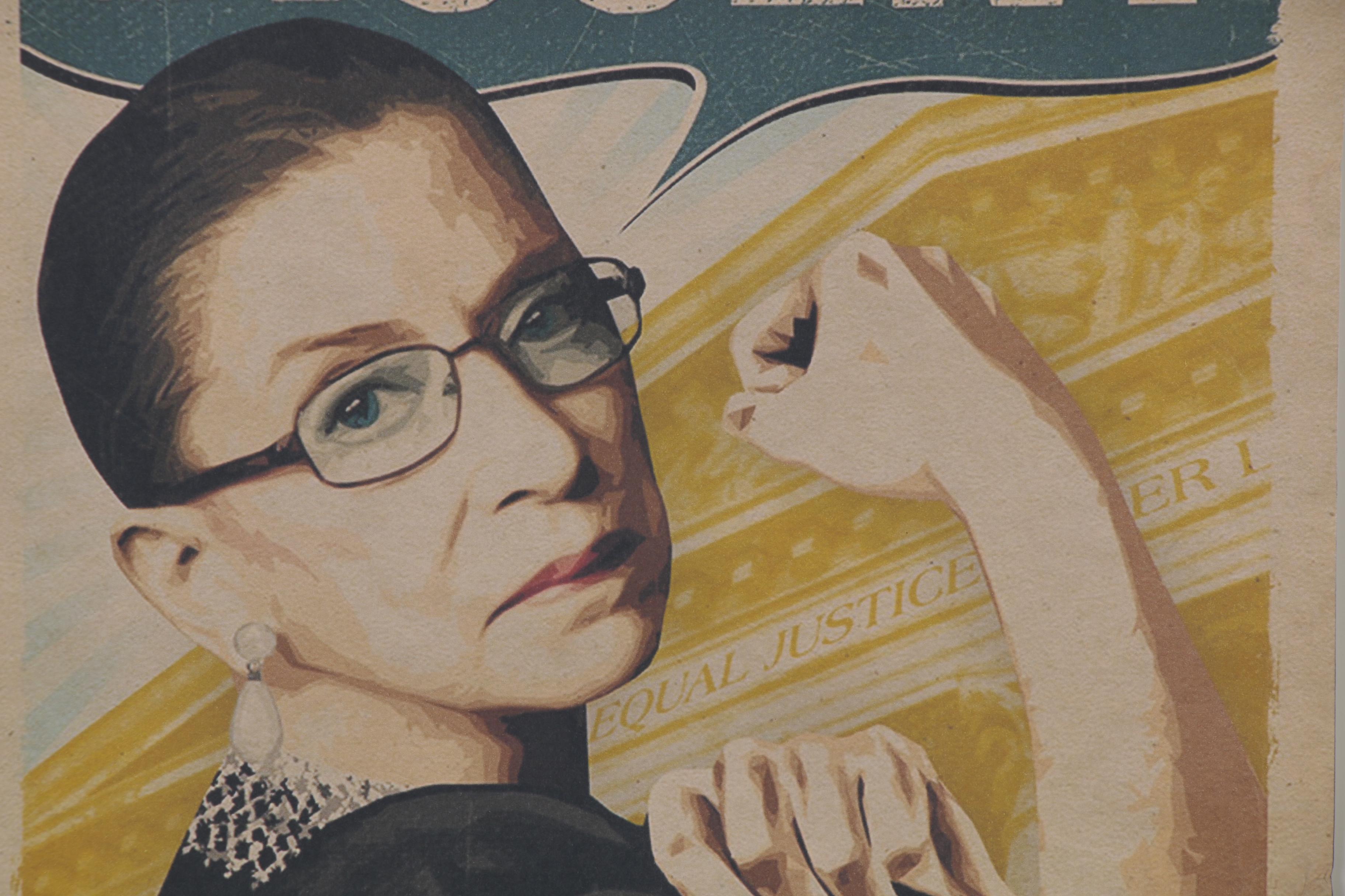 Giclée of Ruth Bader Ginsburg as Rosie the Riveter "Dissent," 21st Century