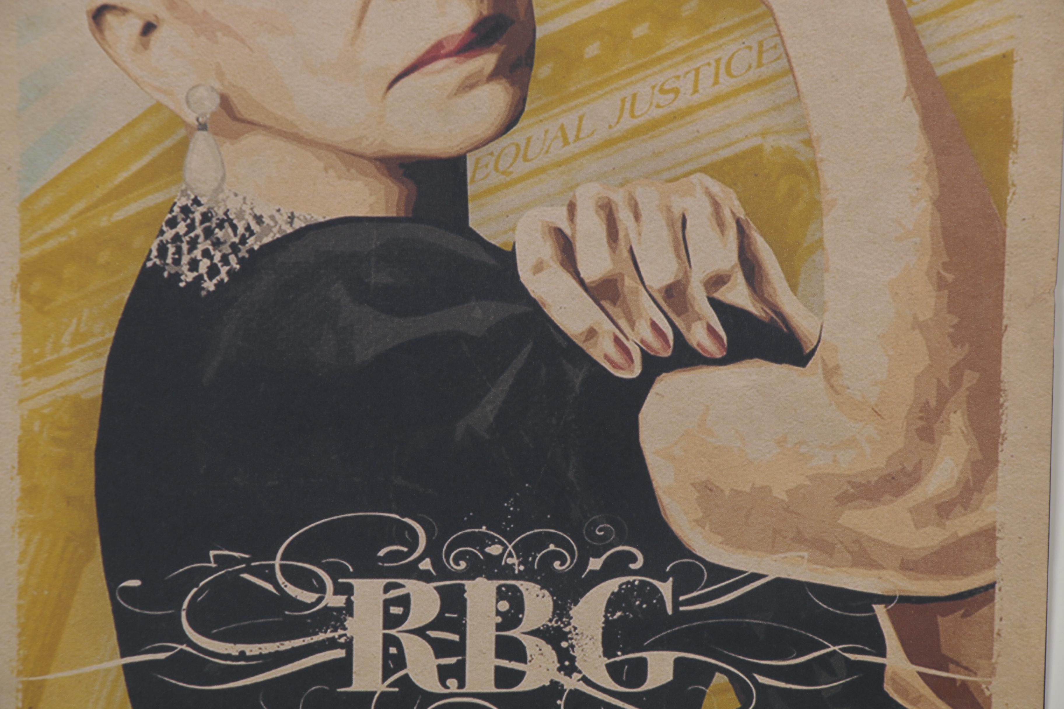 Giclée of Ruth Bader Ginsburg as Rosie the Riveter "Dissent," 21st Century