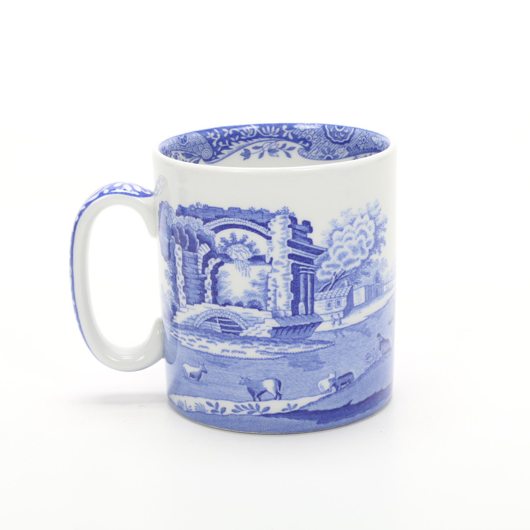 Spode "Blue Italian" Porcelain Mugs, Late 20th Century