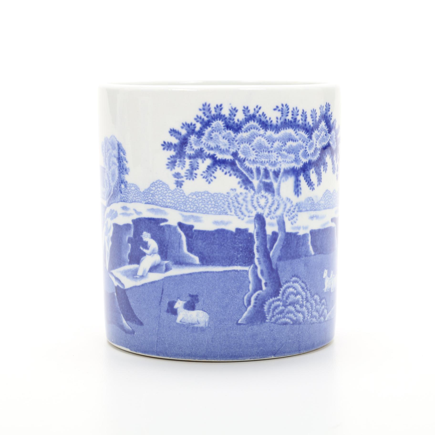 Spode "Blue Italian" Porcelain Mugs, Late 20th Century