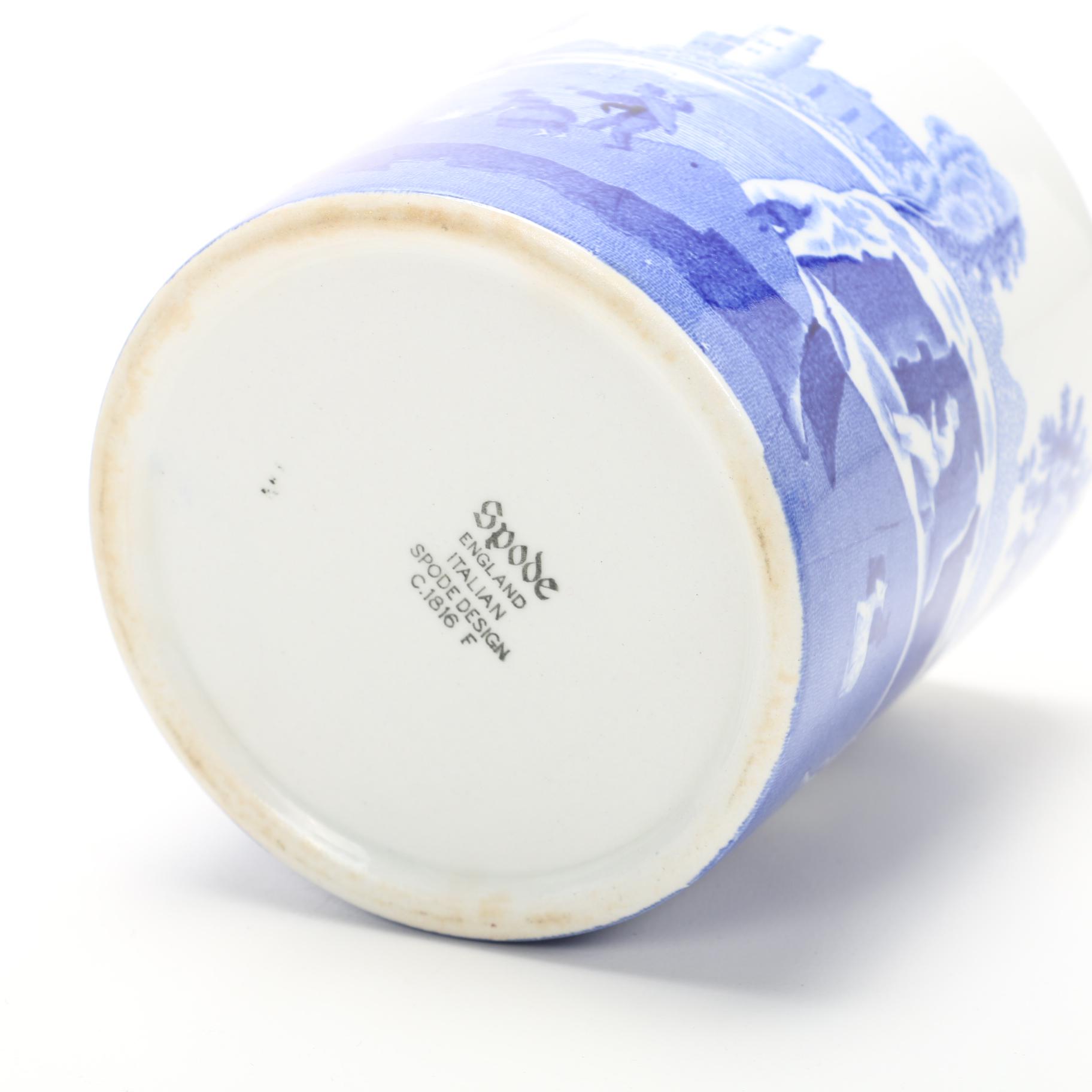 Spode "Blue Italian" Porcelain Mugs, Late 20th Century