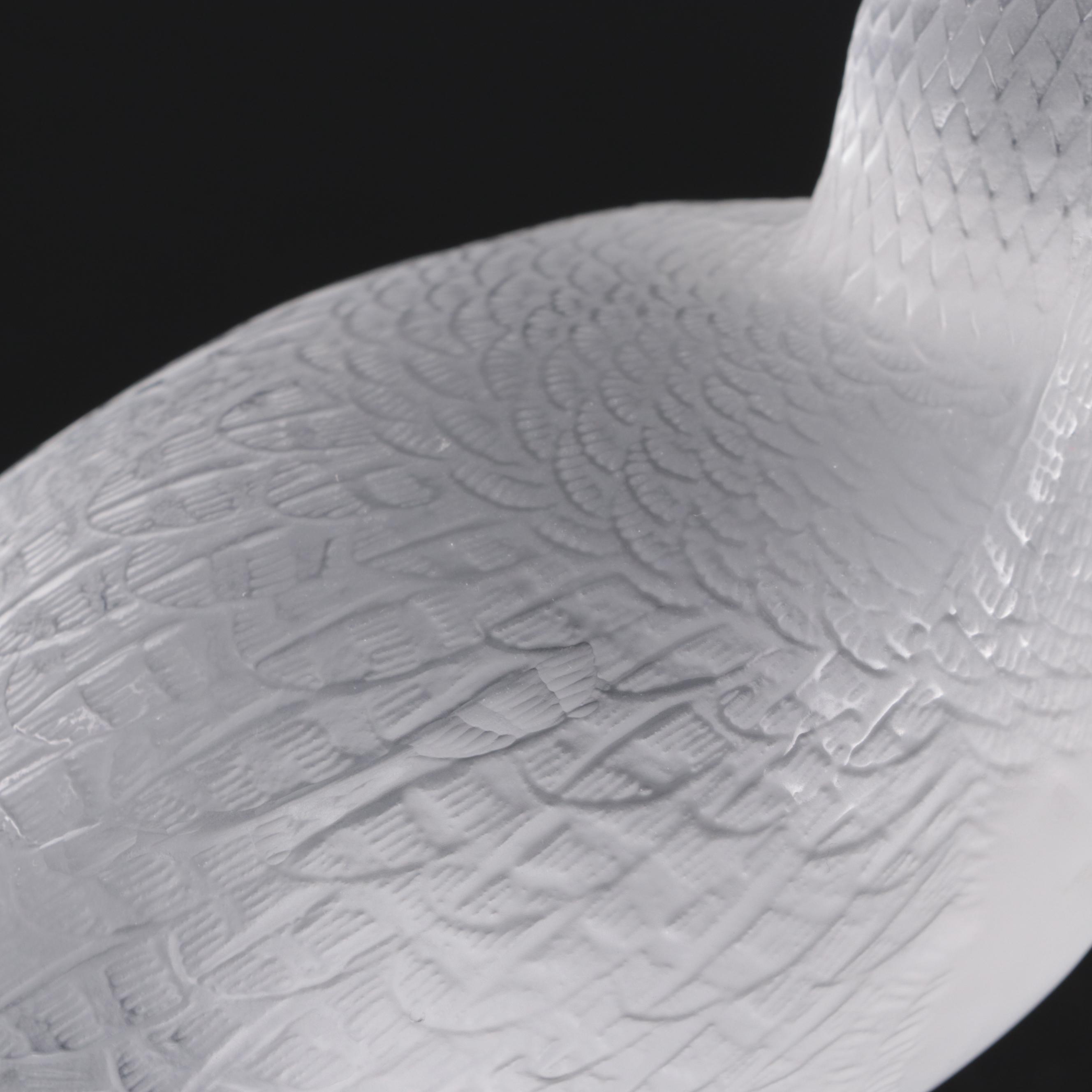 Lalique Frosted Crystal Quail Figurine