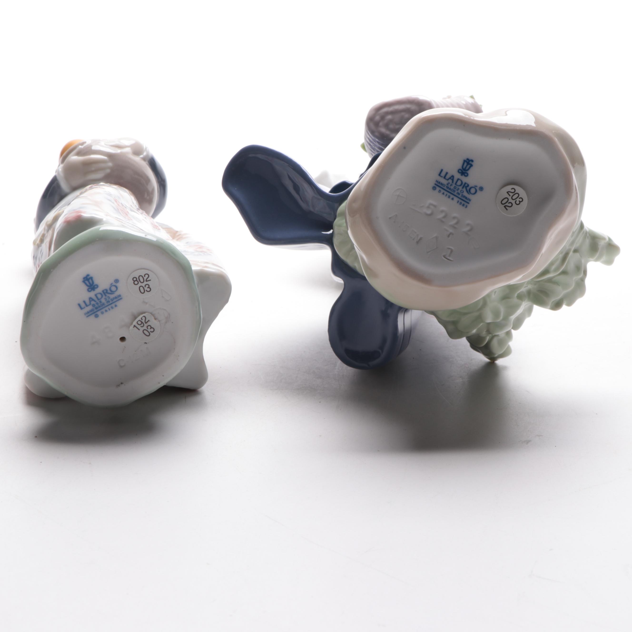 Lladró "Pretty Pickings" and "Valencian Girl" Porcelain Figurines