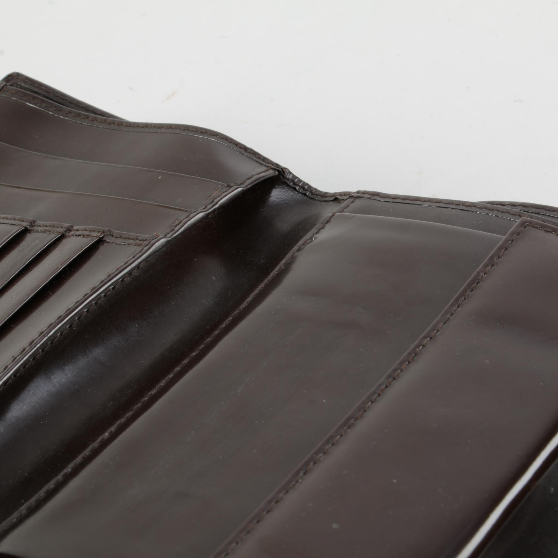 Prada Bifold Flap Wallet in Brown Spazzolato Leather