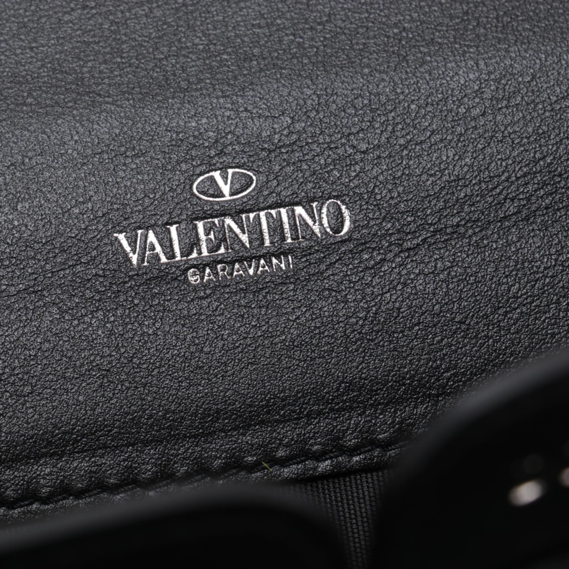 Valentino Garavani Travel Document Case in Camouflage Leather and Canvas