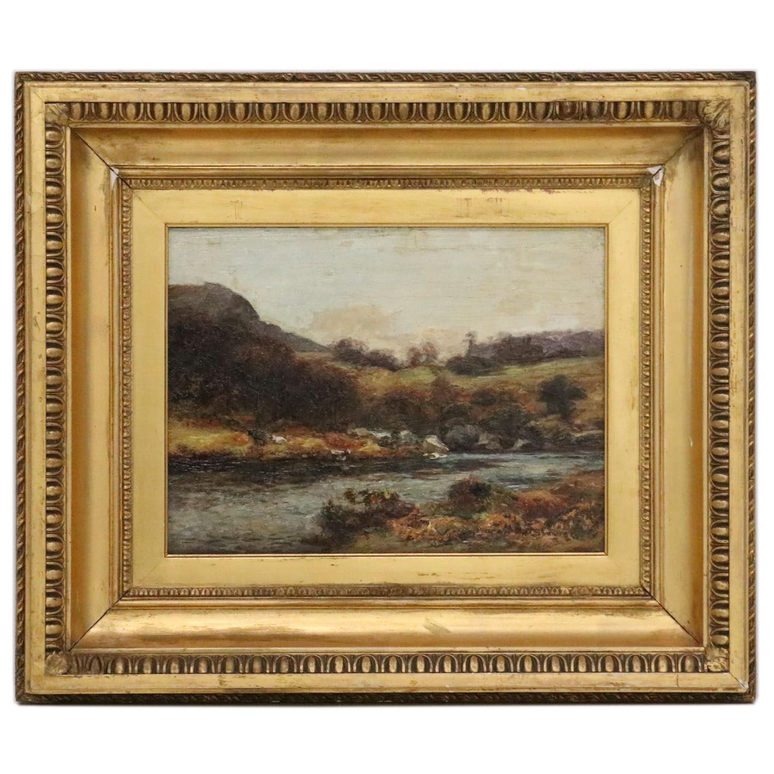 Richard Gay Somerset Landscape Oil Painting, Late 19th Century