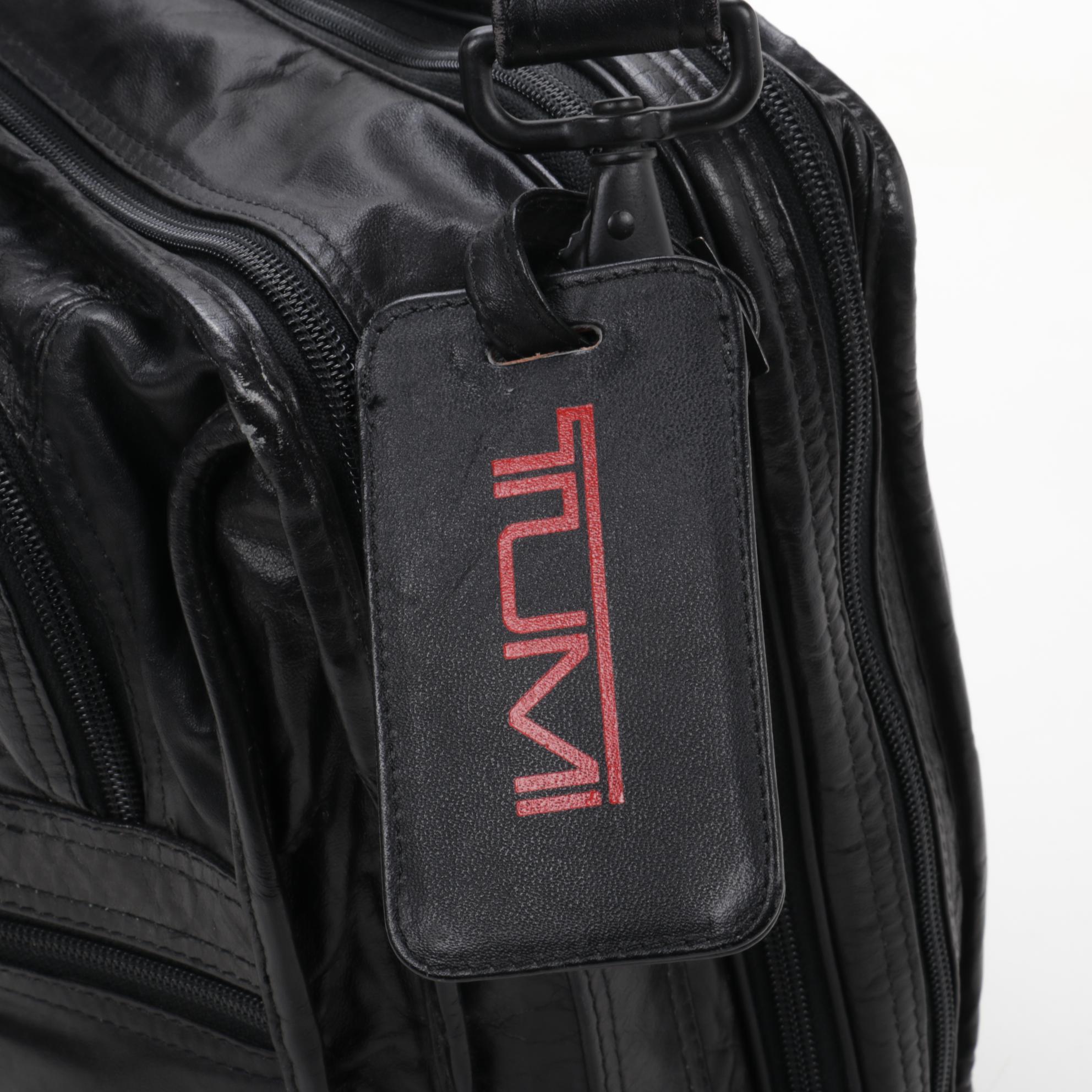 Tumi Black Leather Travel Bags
