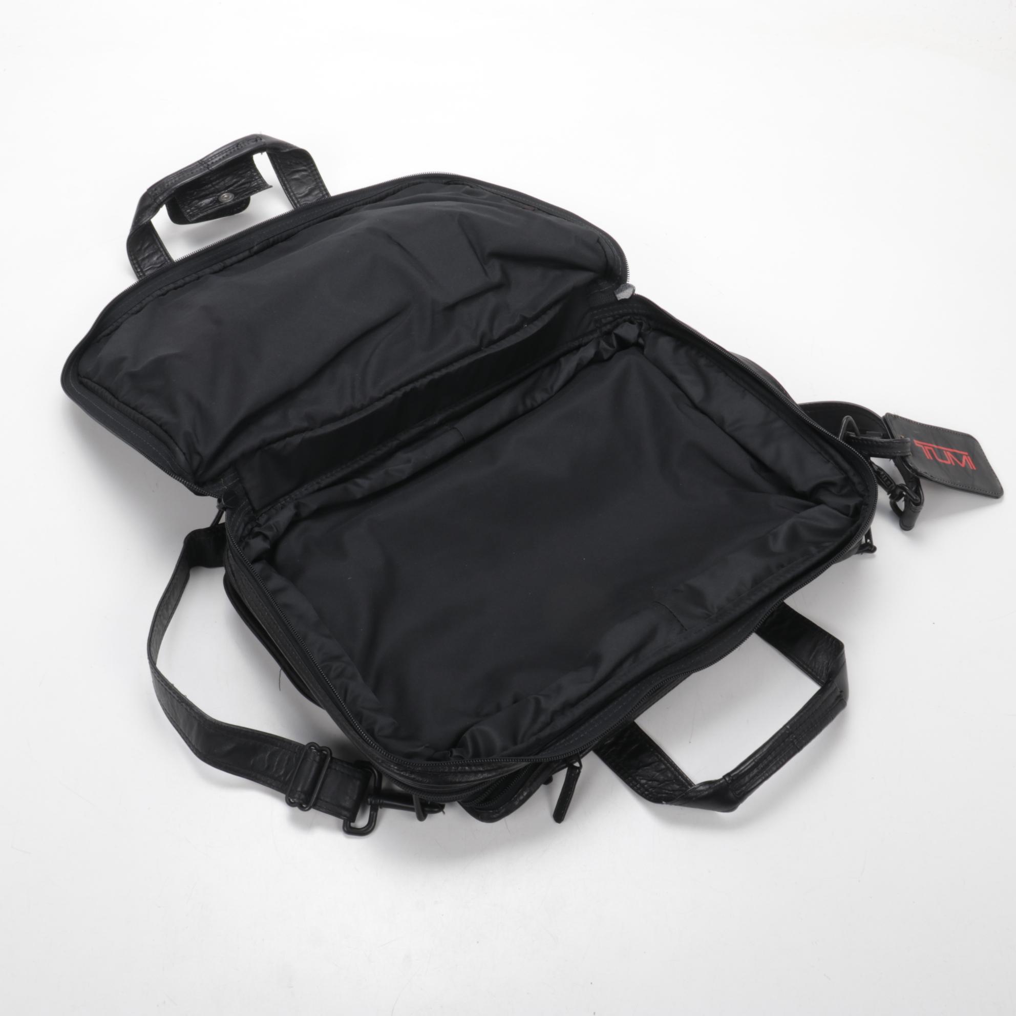 Tumi Black Leather Travel Bags
