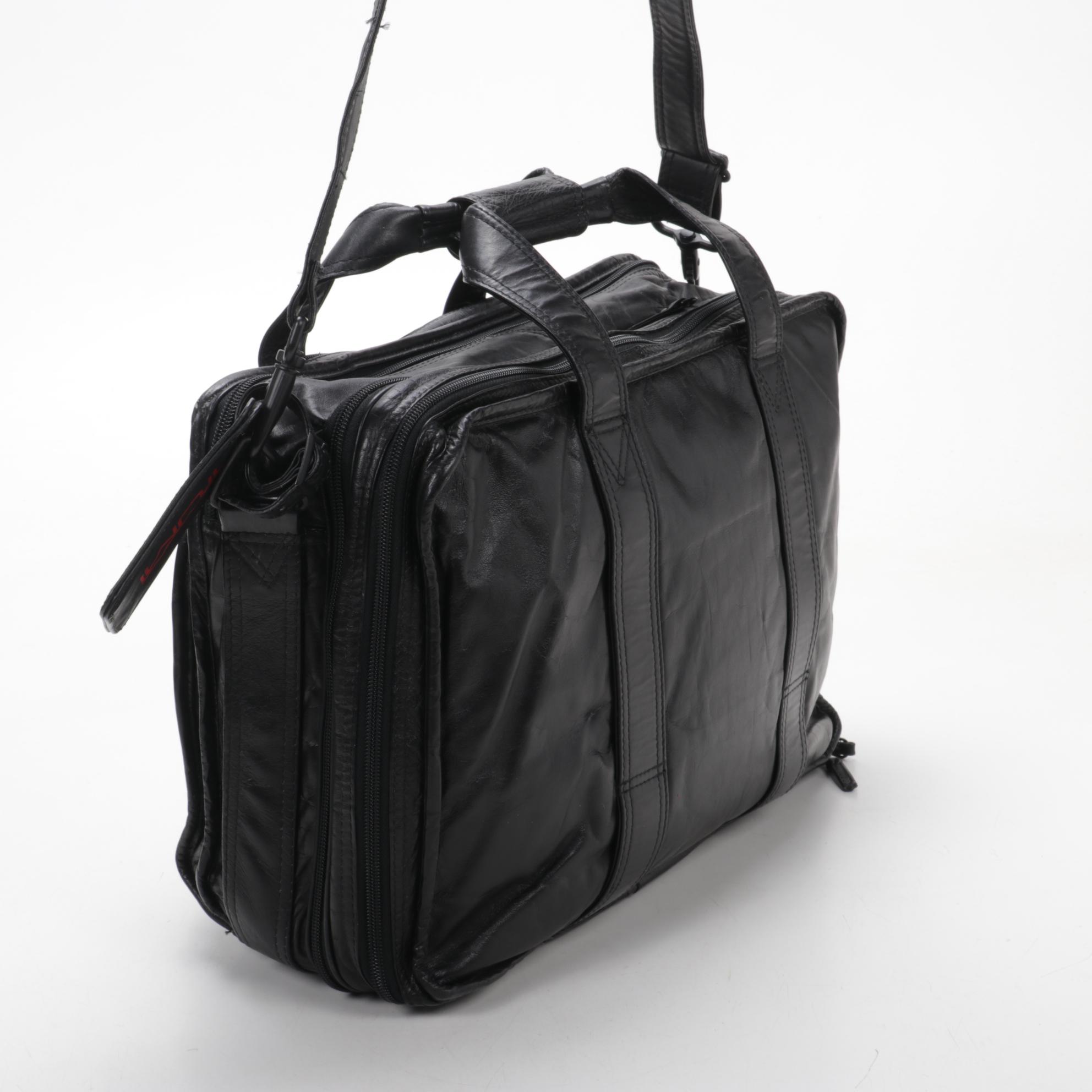 Tumi Black Leather Travel Bags