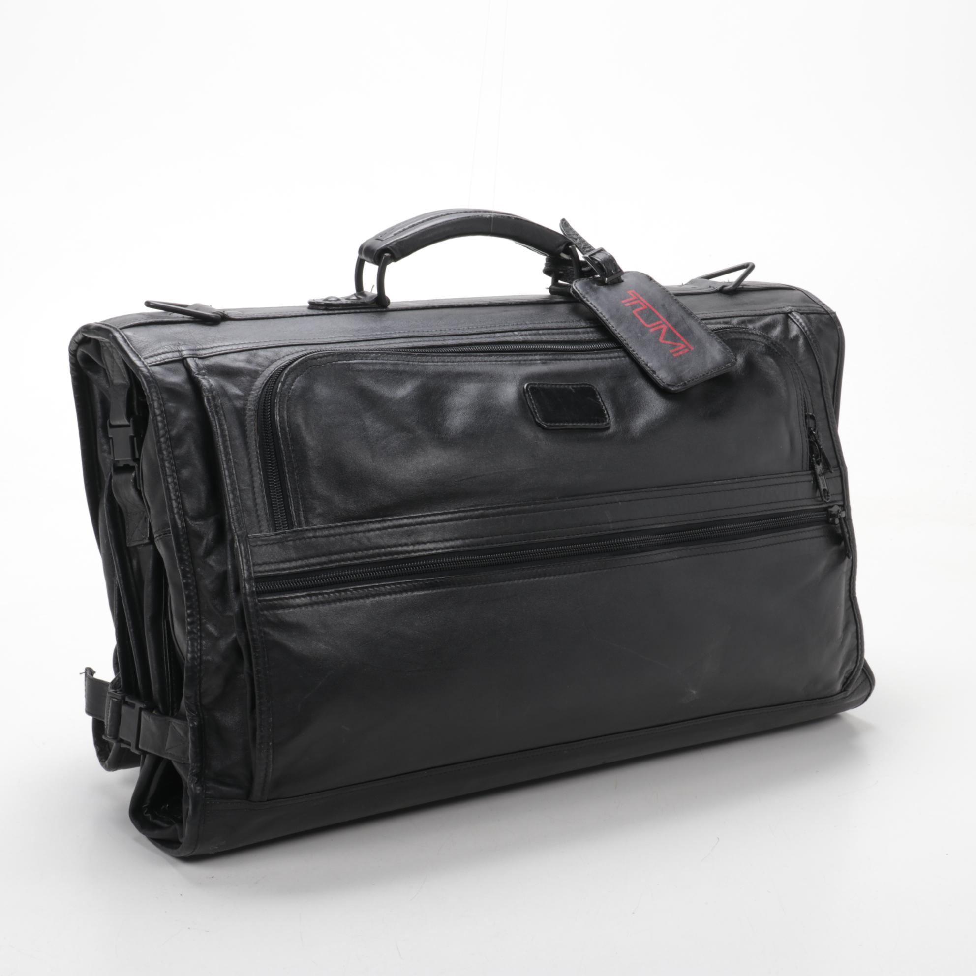 Tumi Black Leather Travel Bags