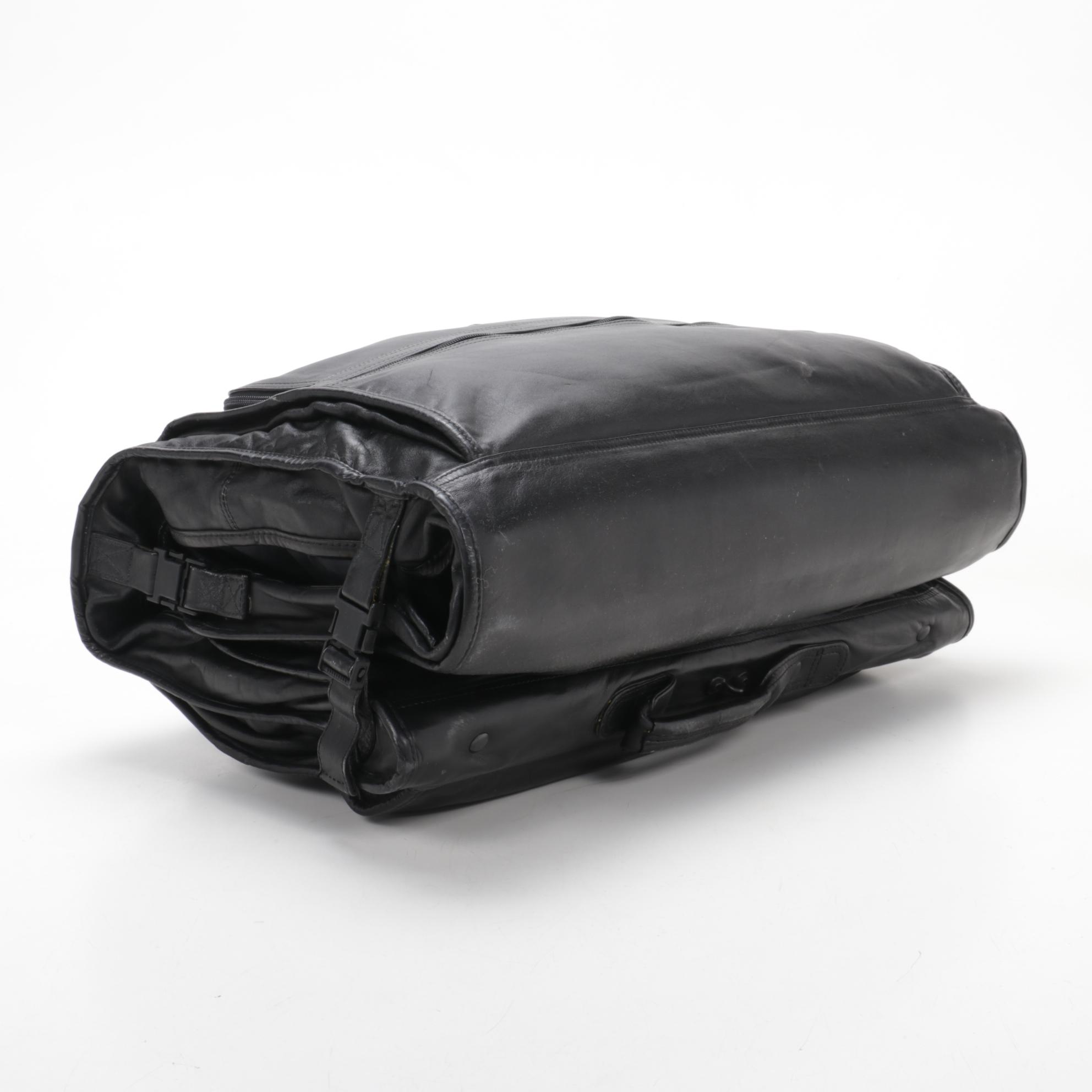 Tumi Black Leather Travel Bags