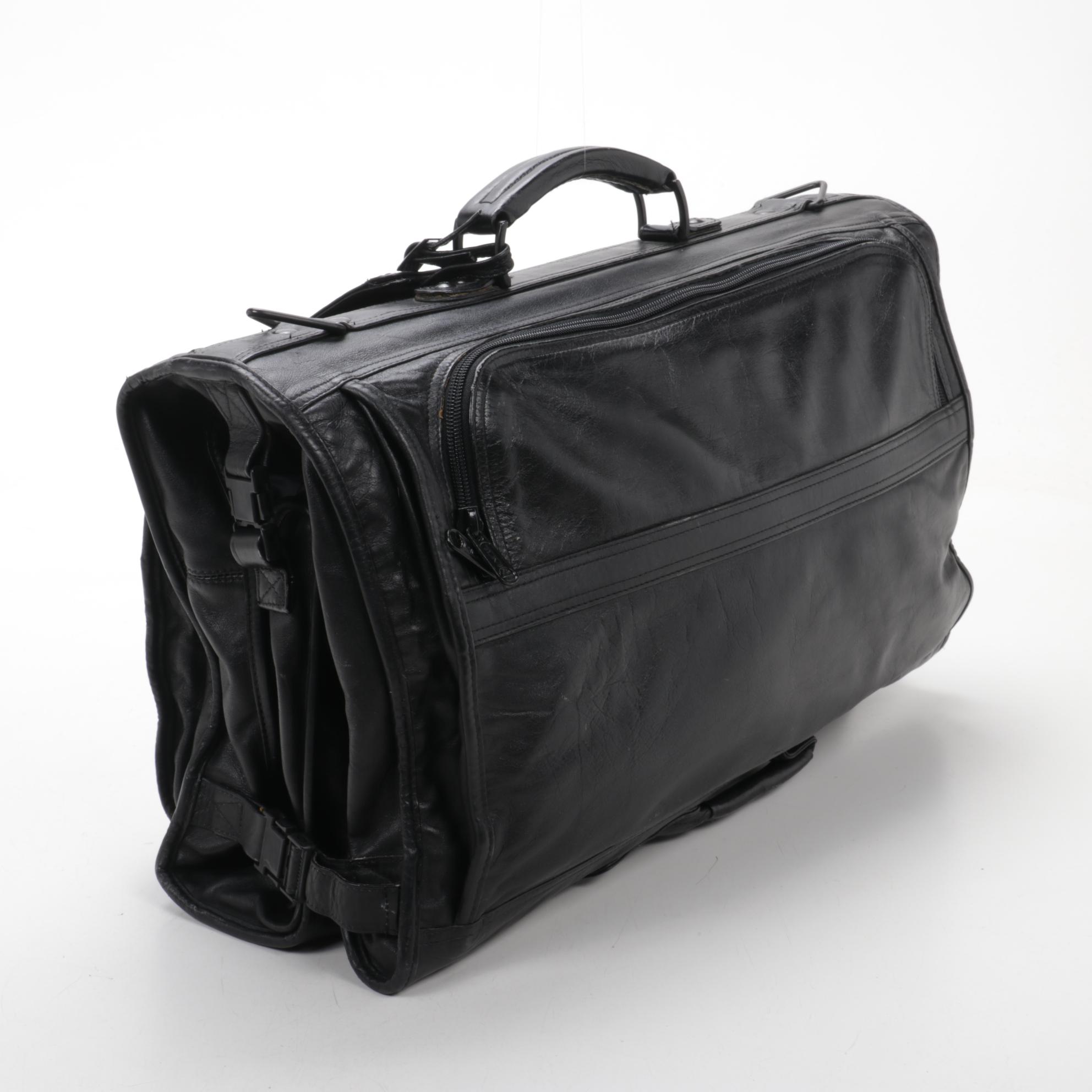 Tumi Black Leather Travel Bags
