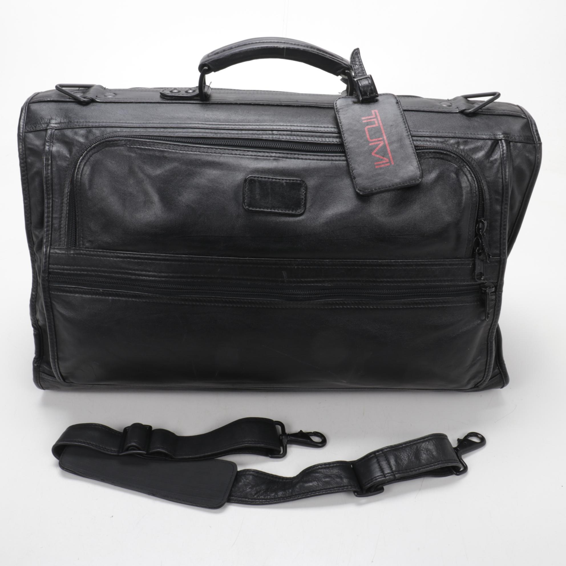 Tumi Black Leather Travel Bags