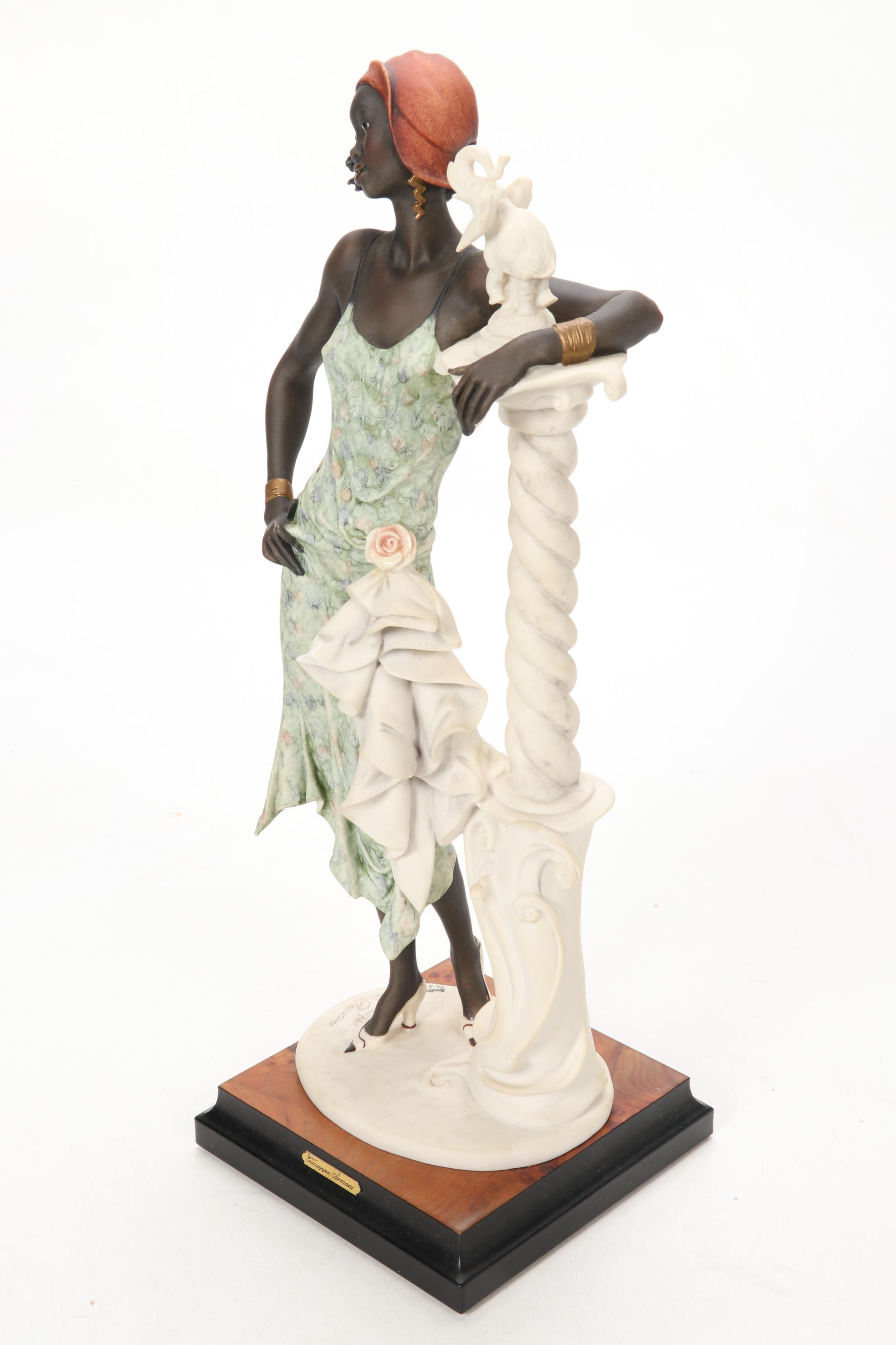 Giuseppe Armani Limited Edition "Black Lady with Elephant" Porcelain Figure