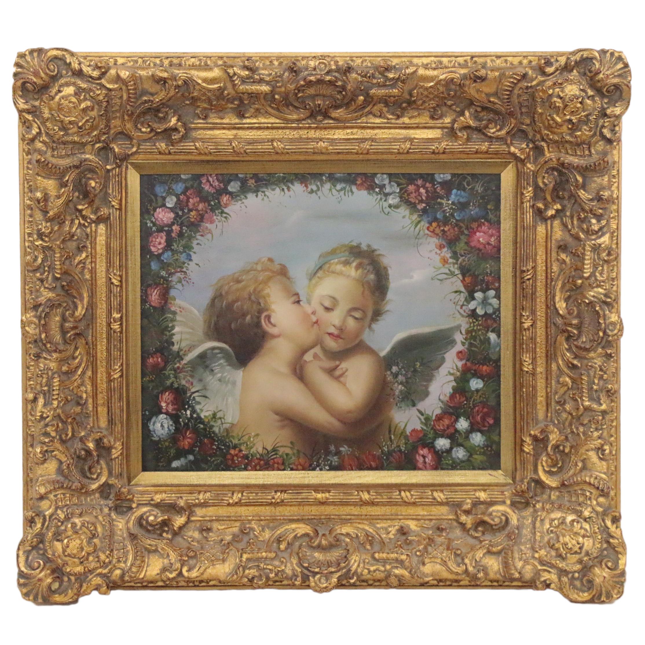 Oil Painting after William Adolphe Bouguereau "L'Amour et Psyché, Enfants"