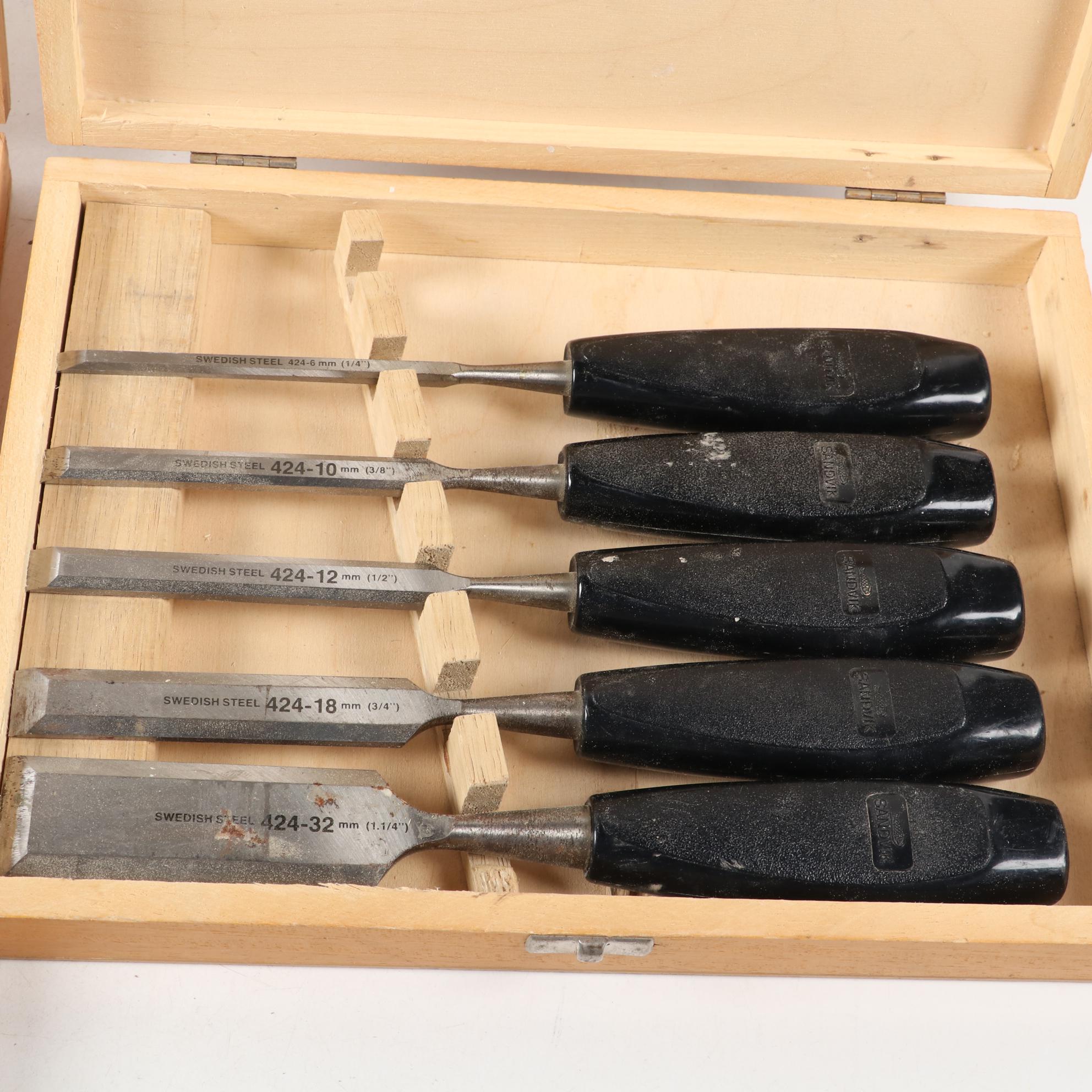 Freud and Sandvik Professional Woodworking Chisel Sets
