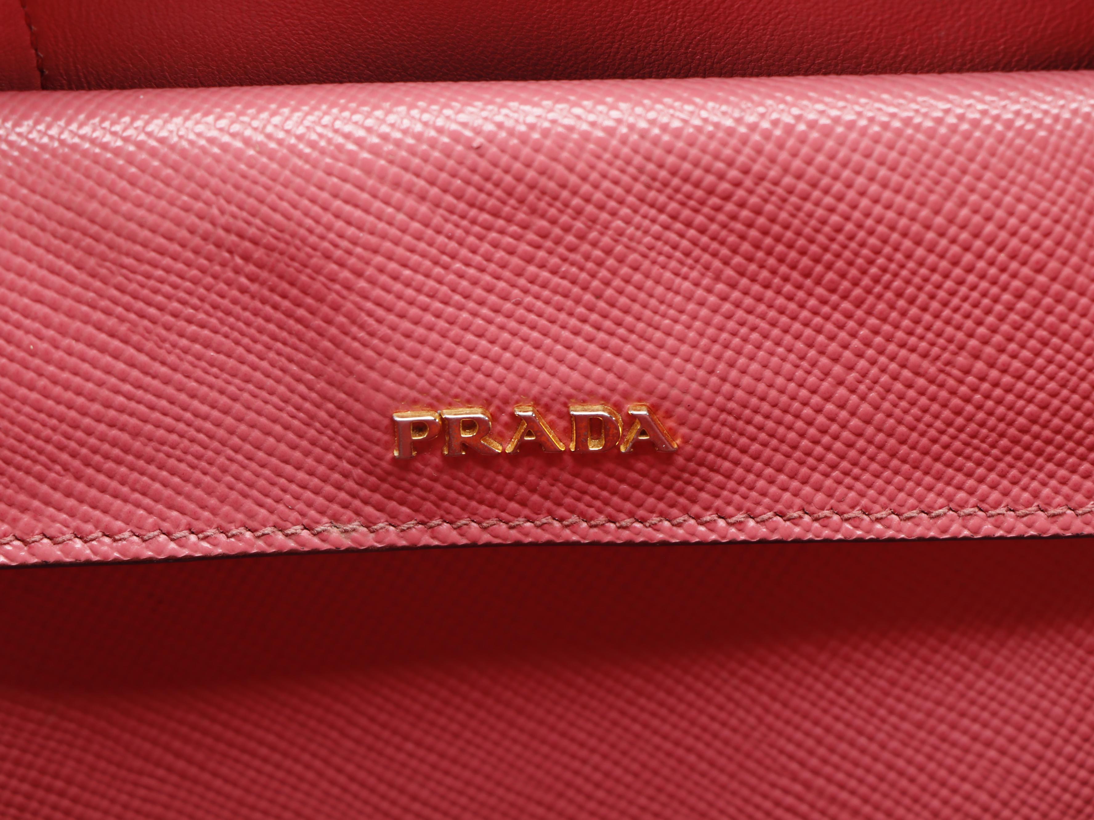 Prada Pink Saffiano Leather Two-Way Tote
