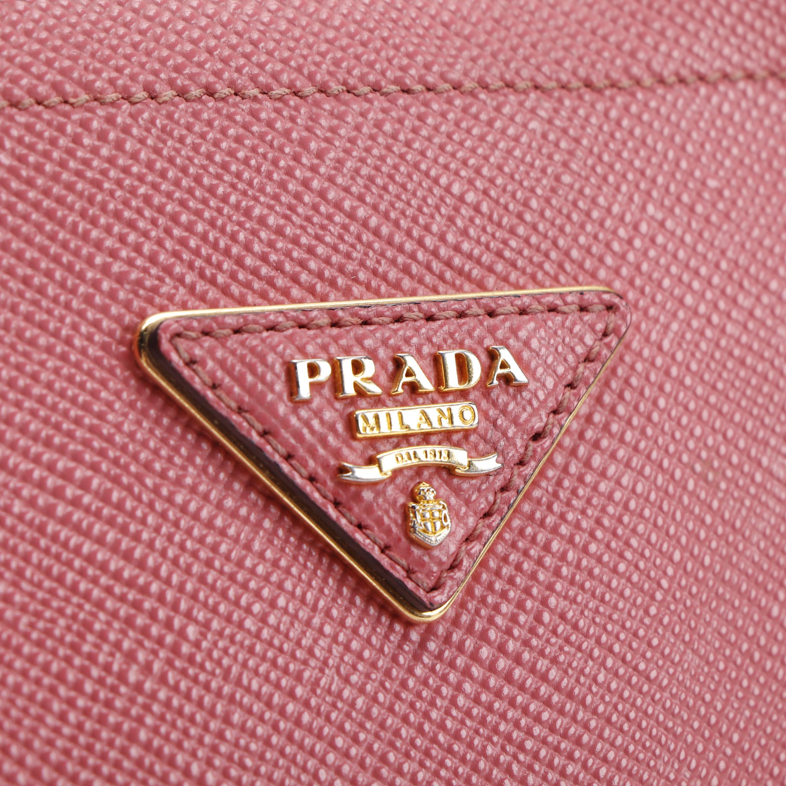 Prada Pink Saffiano Leather Two-Way Tote