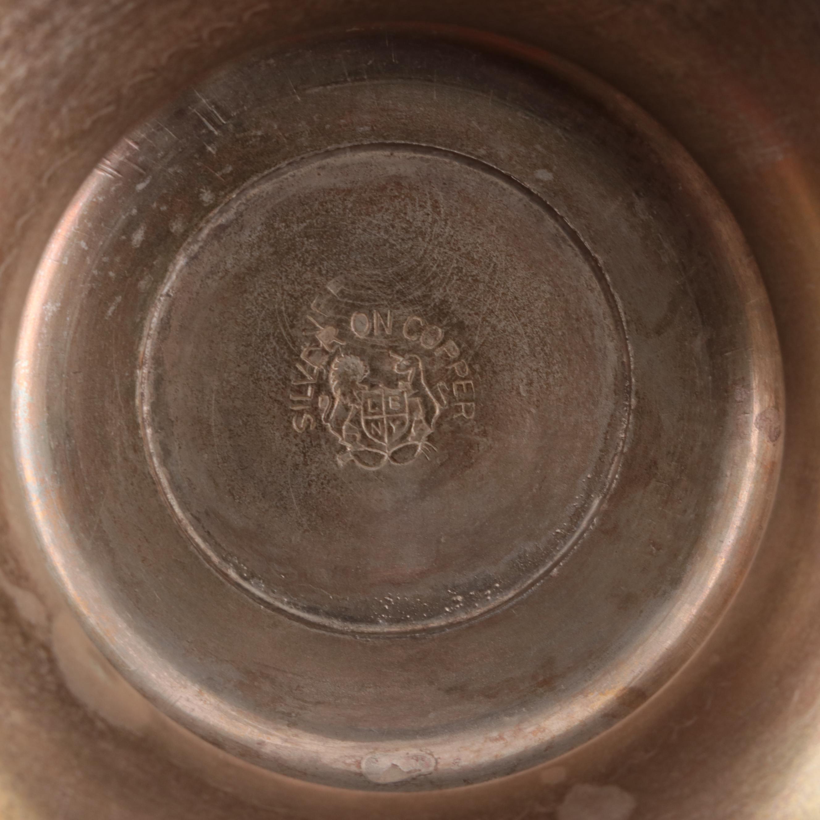 Lehman Brothers Silver Plate Footed Teapot, Creamer, and Sugar, Mid-Late 20th C.