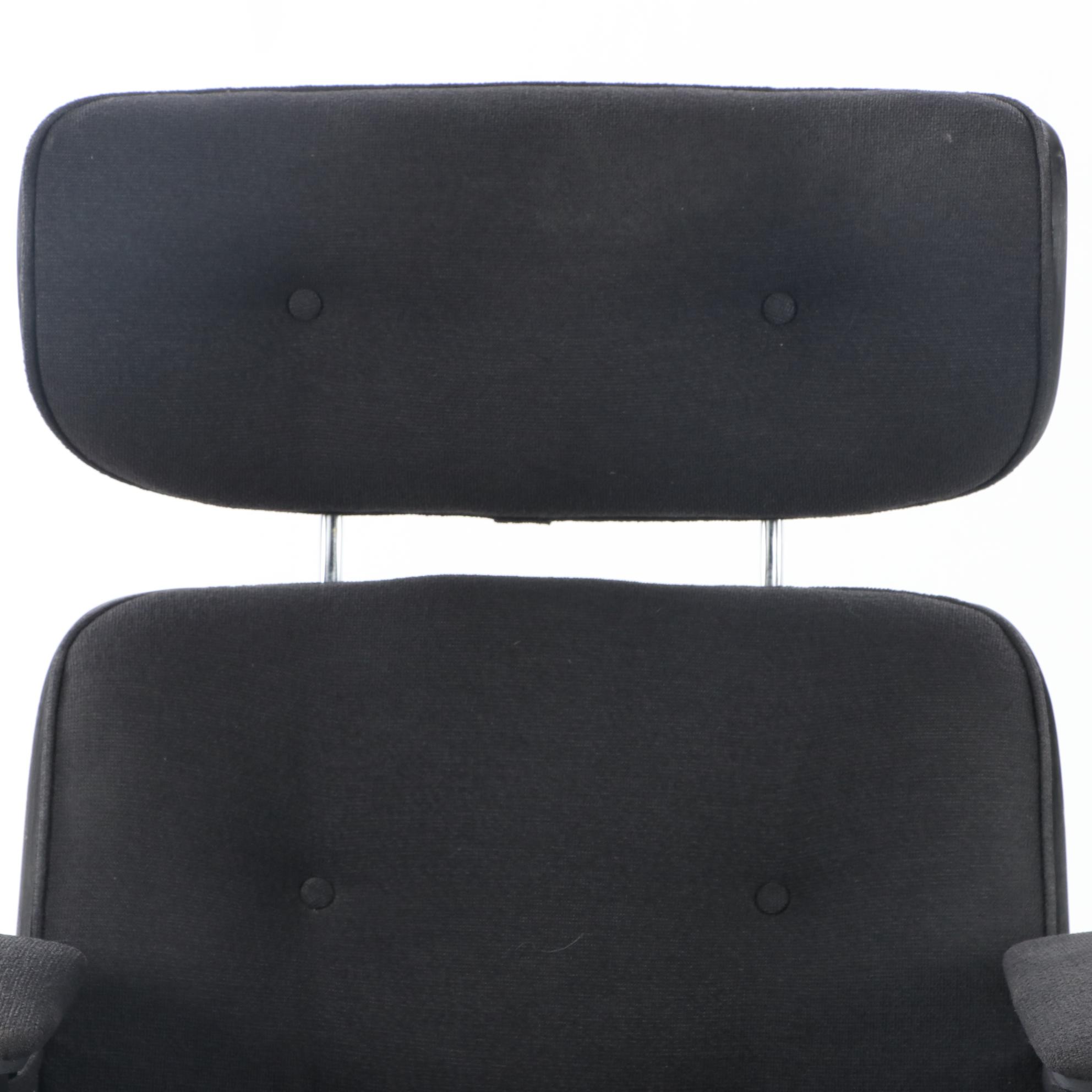 Eames Style Laminated Walnut Lounge Chair and Ottoman